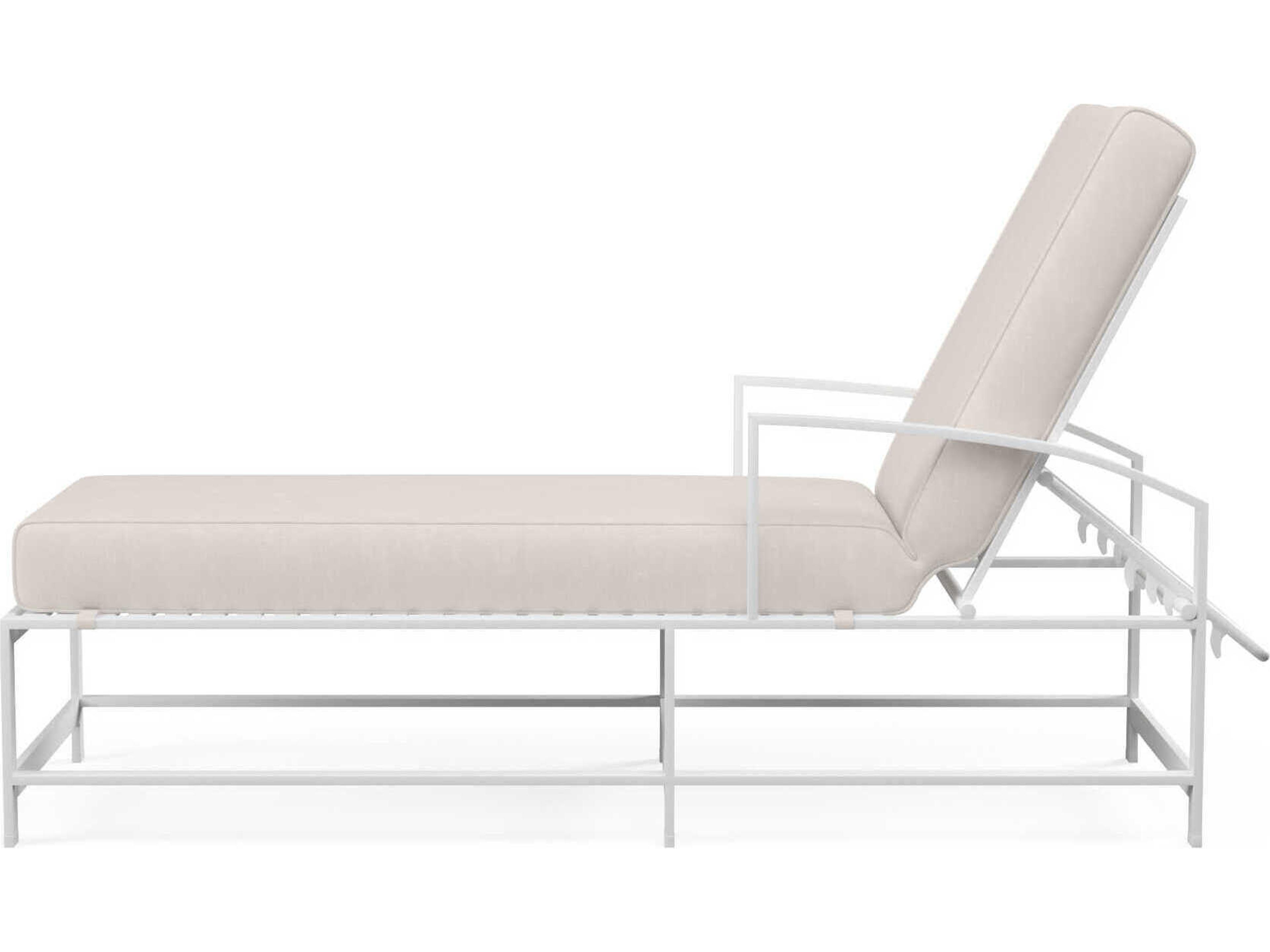 Sunset West Bristol White Aluminum Cushion Chaise Lounge