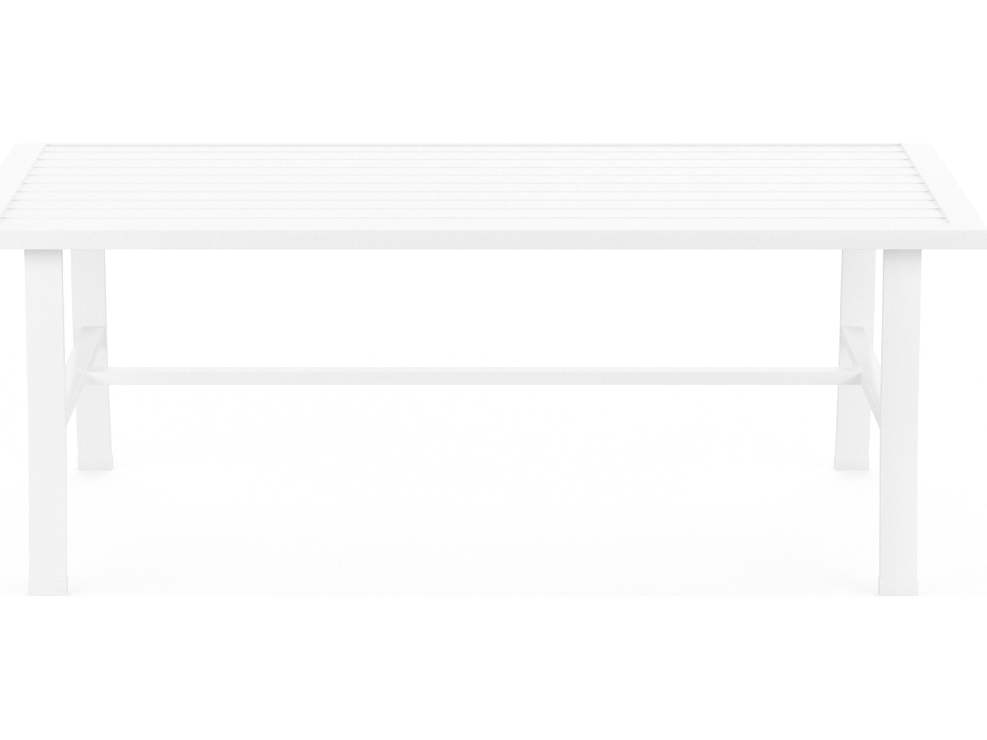 Sunset West Bristol Aluminum Frost Rectangular Outdoor Patio Coffee Table