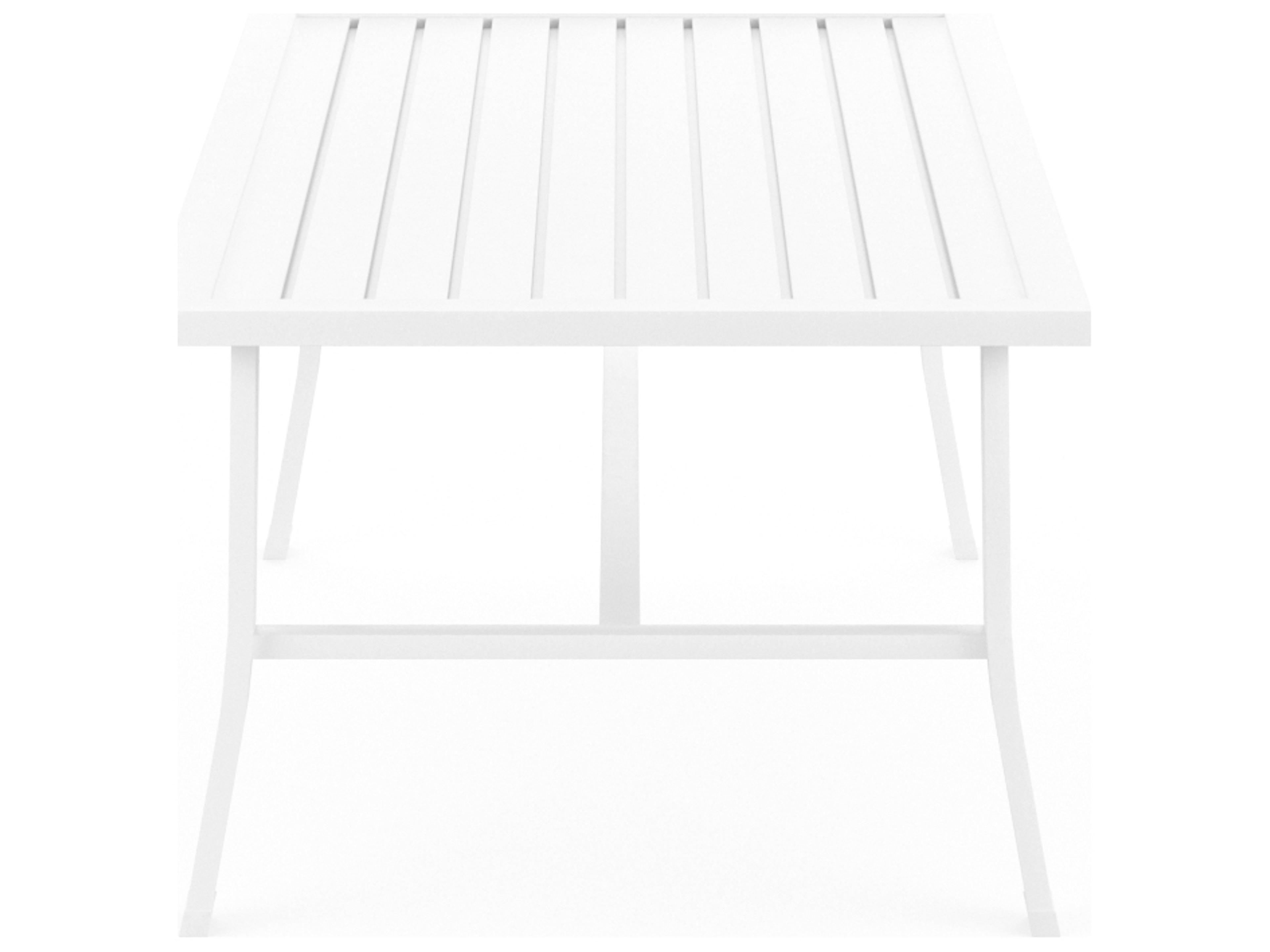 Sunset West Bristol Aluminum Frost Rectangular Outdoor Patio Coffee Table