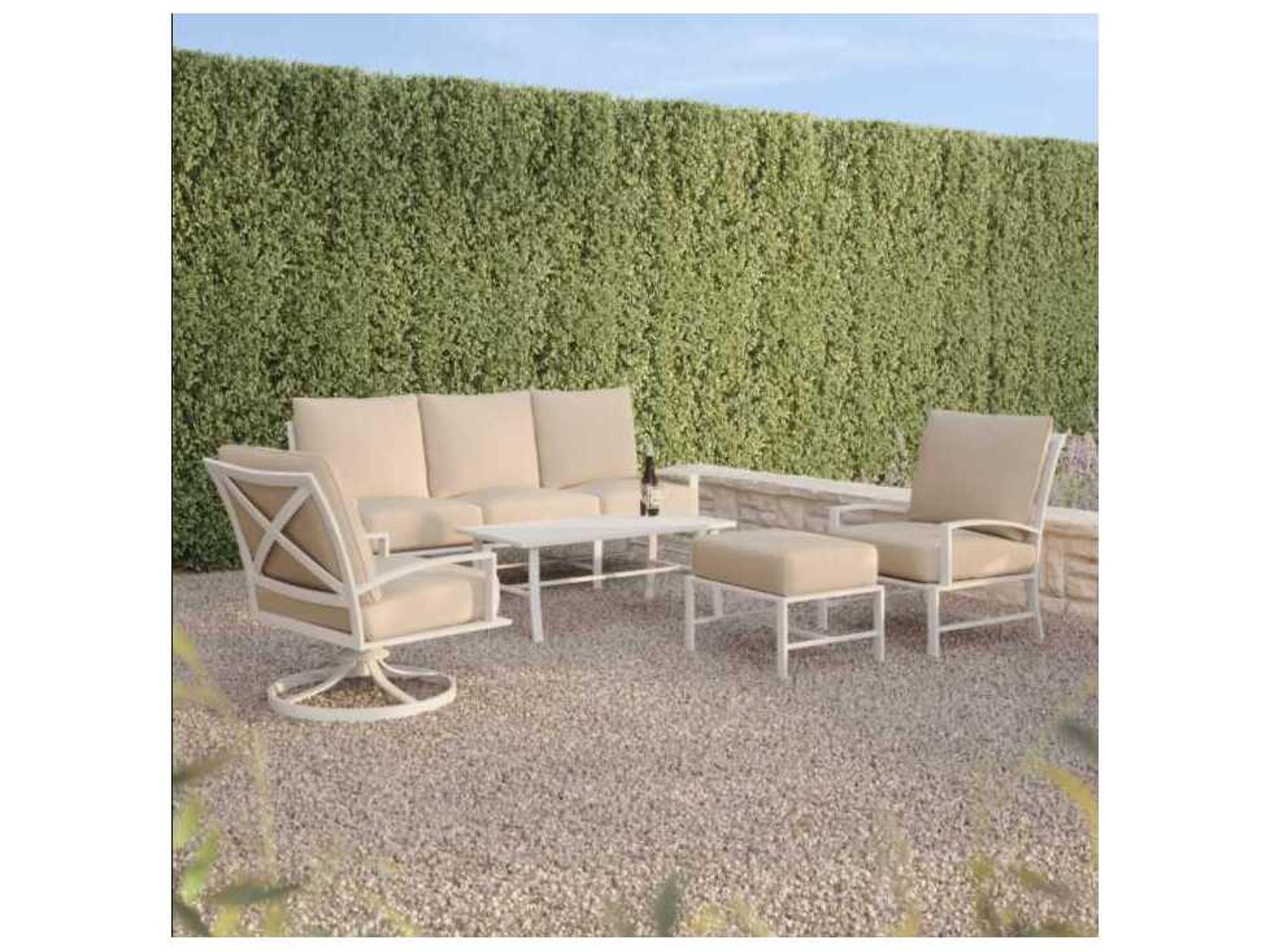 Sunset West Bristol White Aluminum Cushion Ottoman