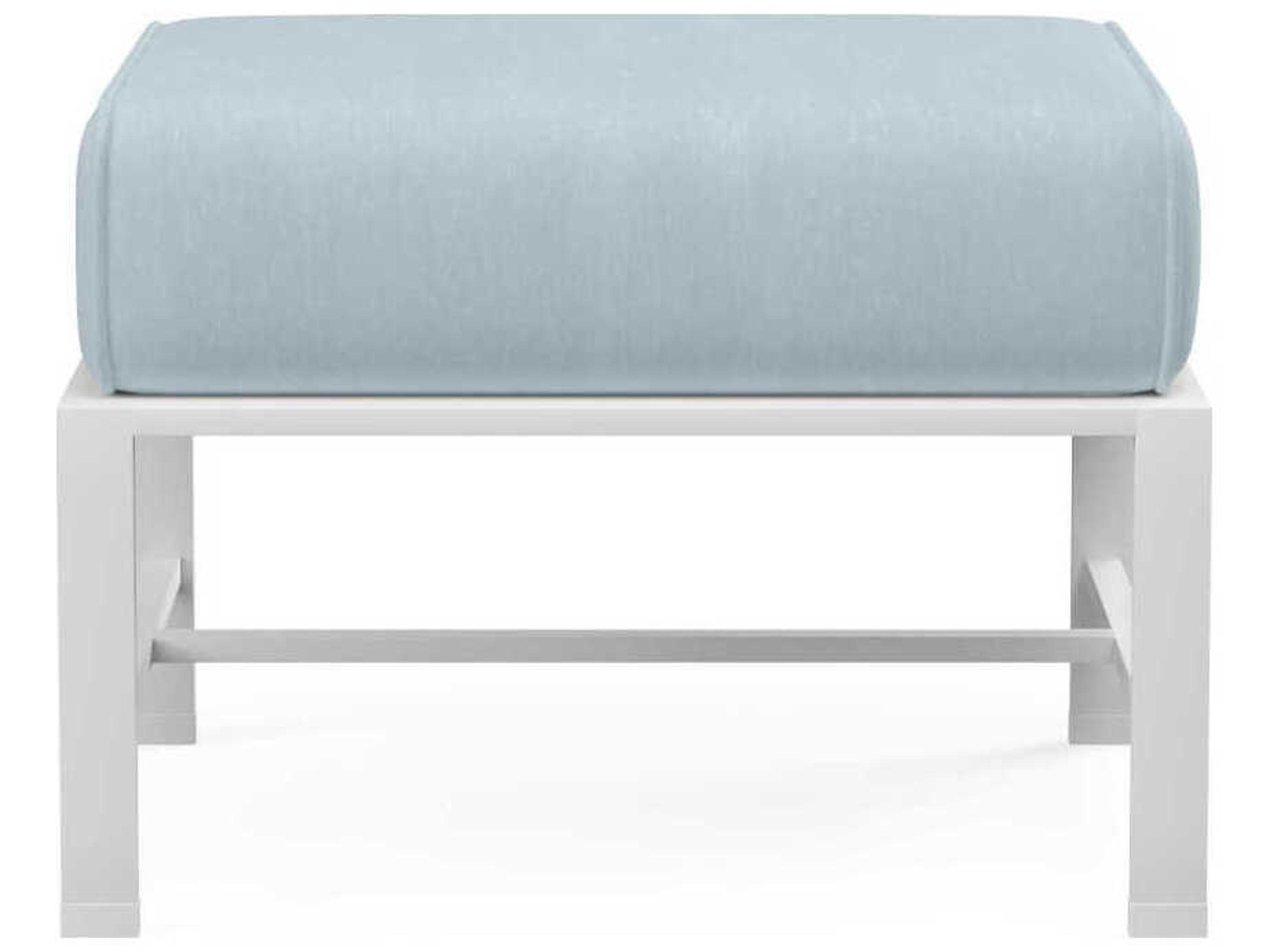 Bristol White Aluminum Cushion Ottoman