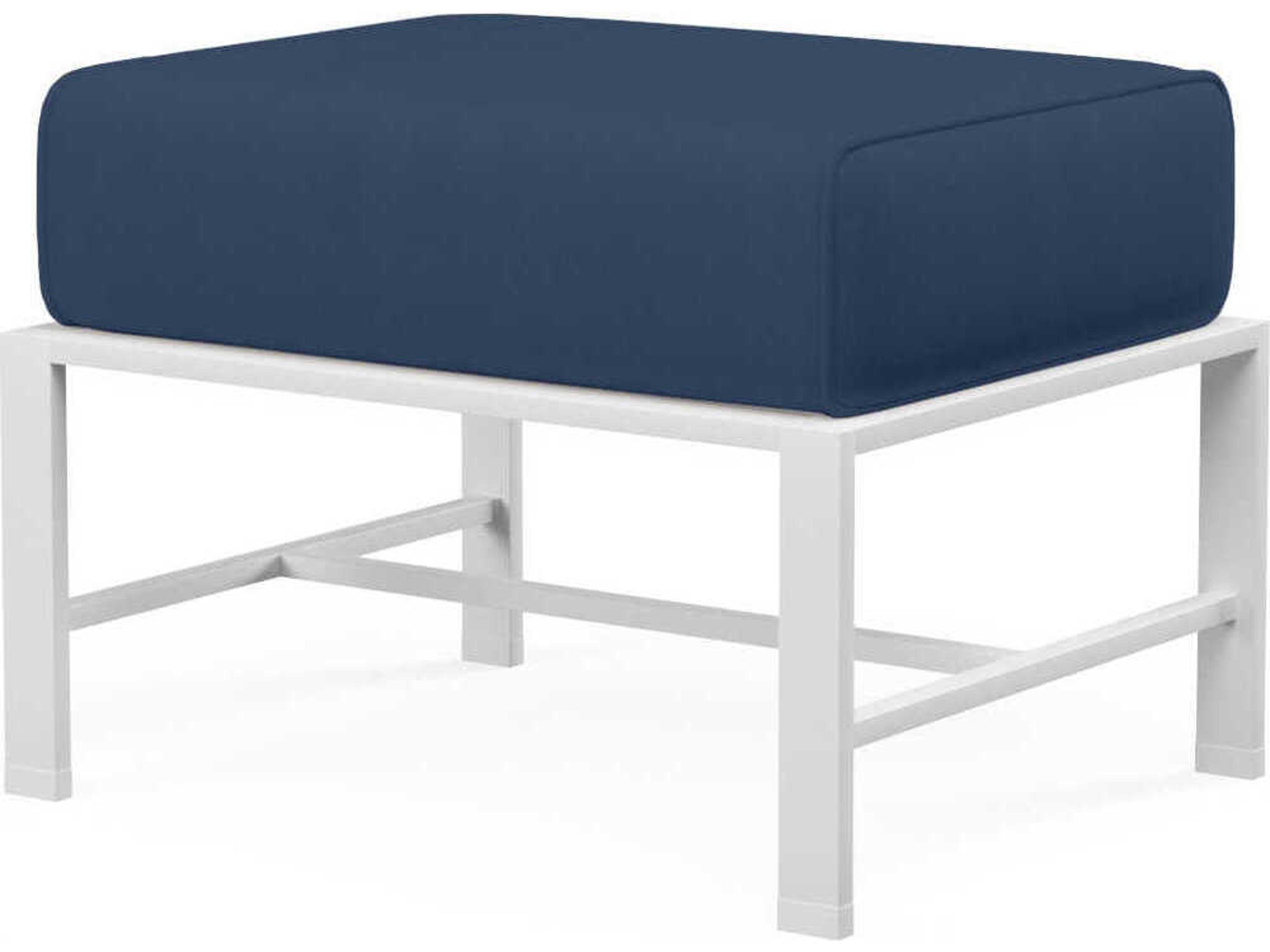 Sunset West Bristol White Aluminum Cushion Ottoman