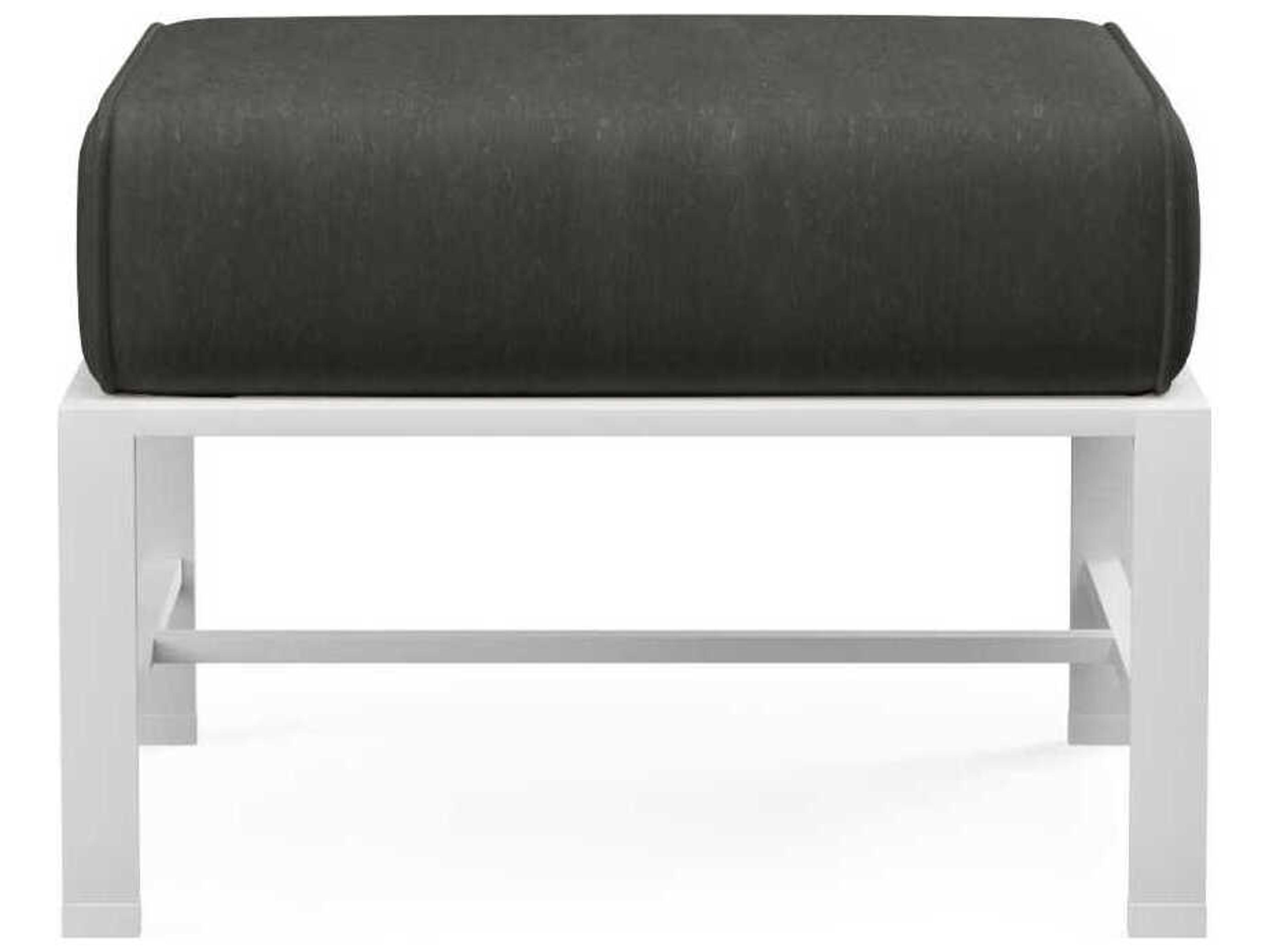 Bristol White Aluminum Cushion Ottoman