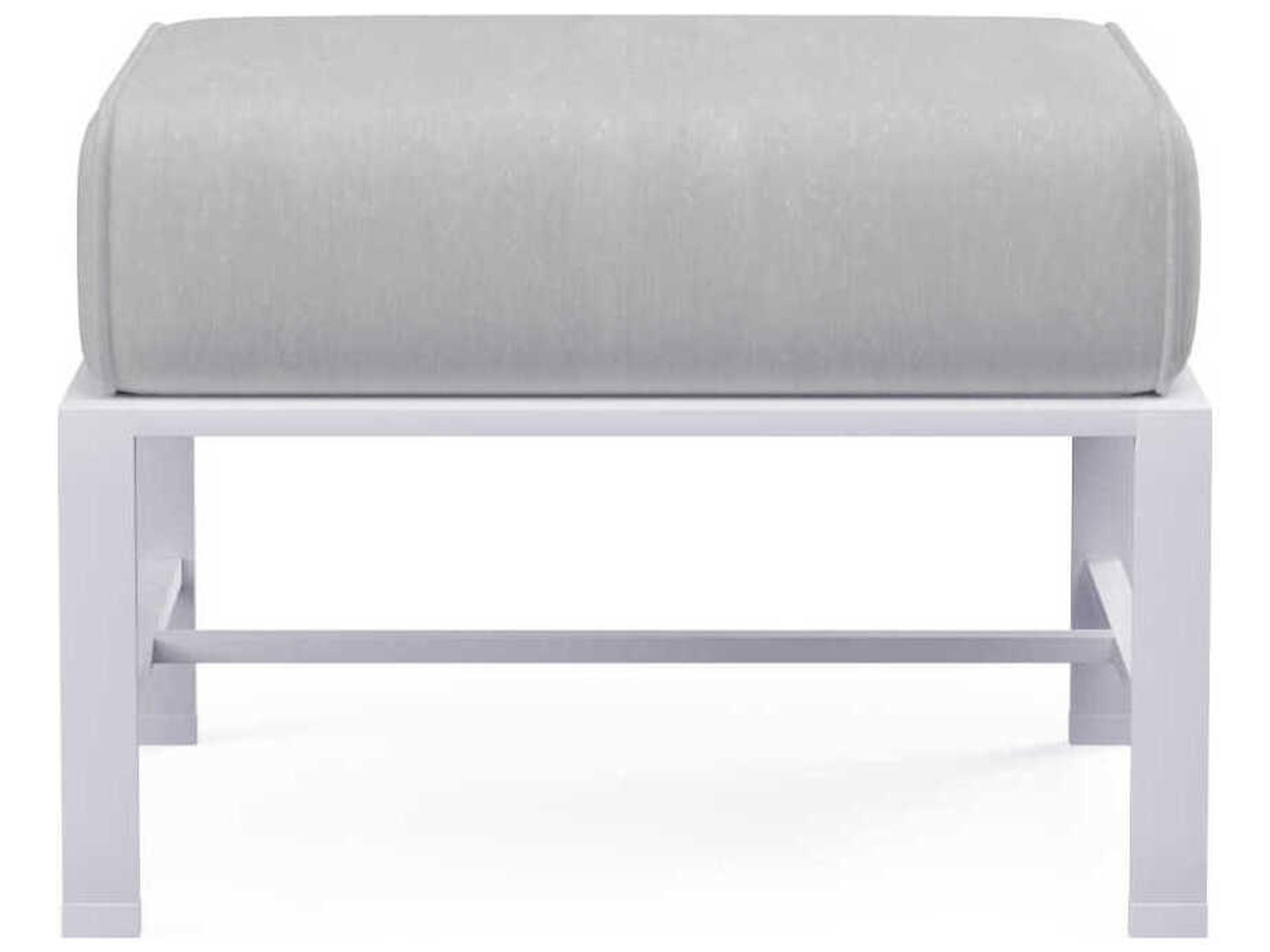 Bristol White Aluminum Cushion Ottoman