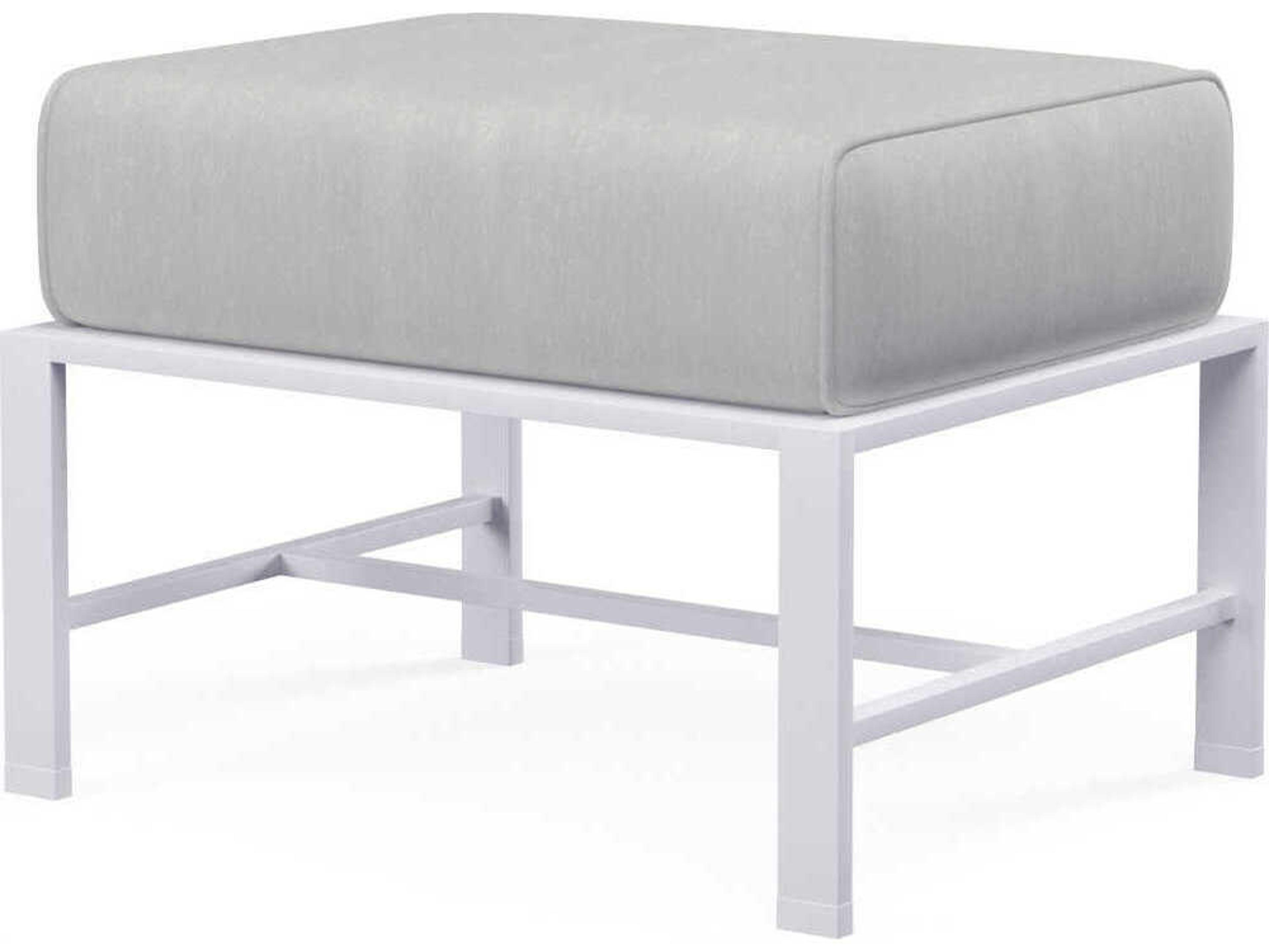 Sunset West Bristol White Aluminum Cushion Ottoman