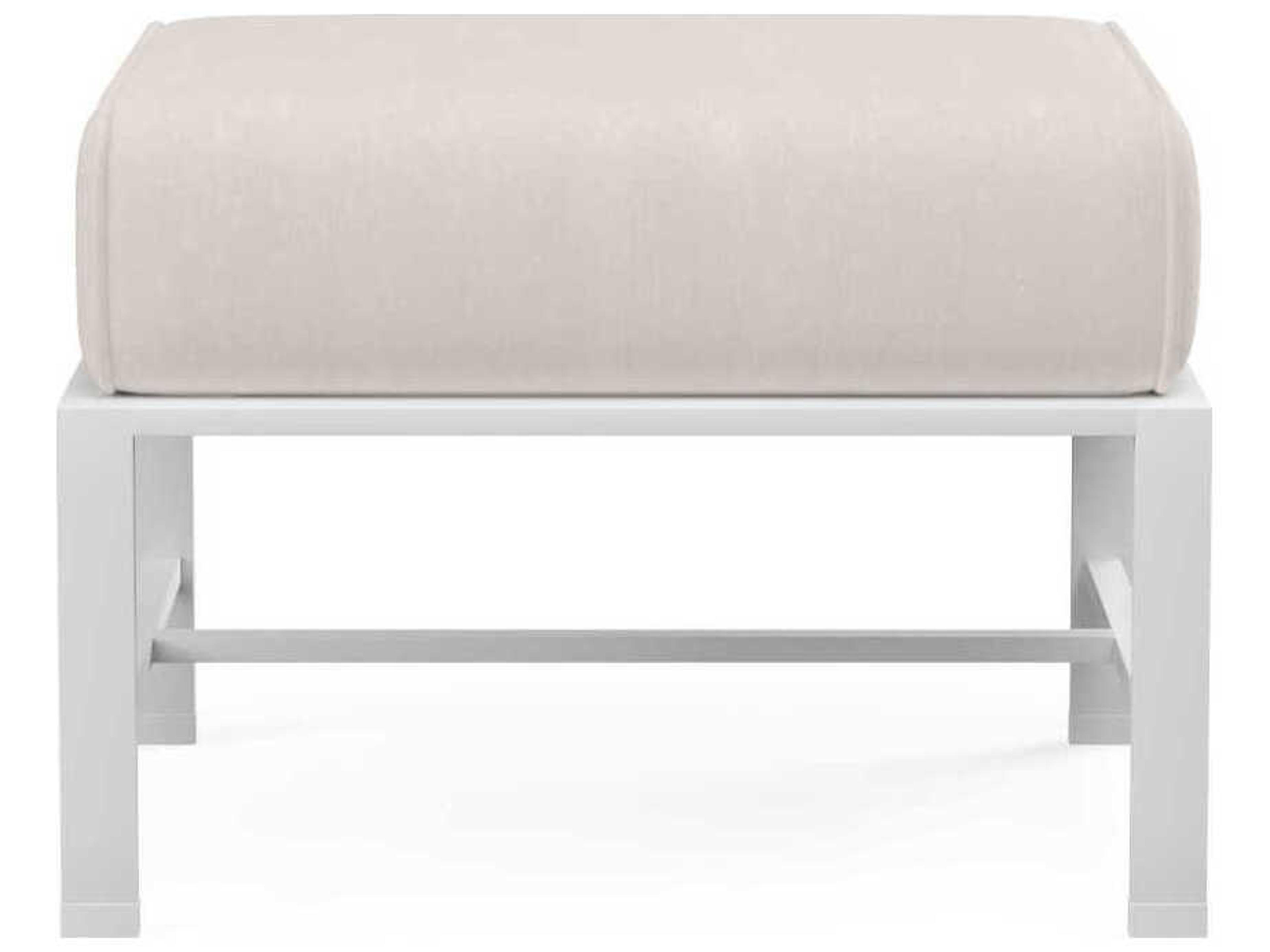 Bristol White Aluminum Cushion Ottoman