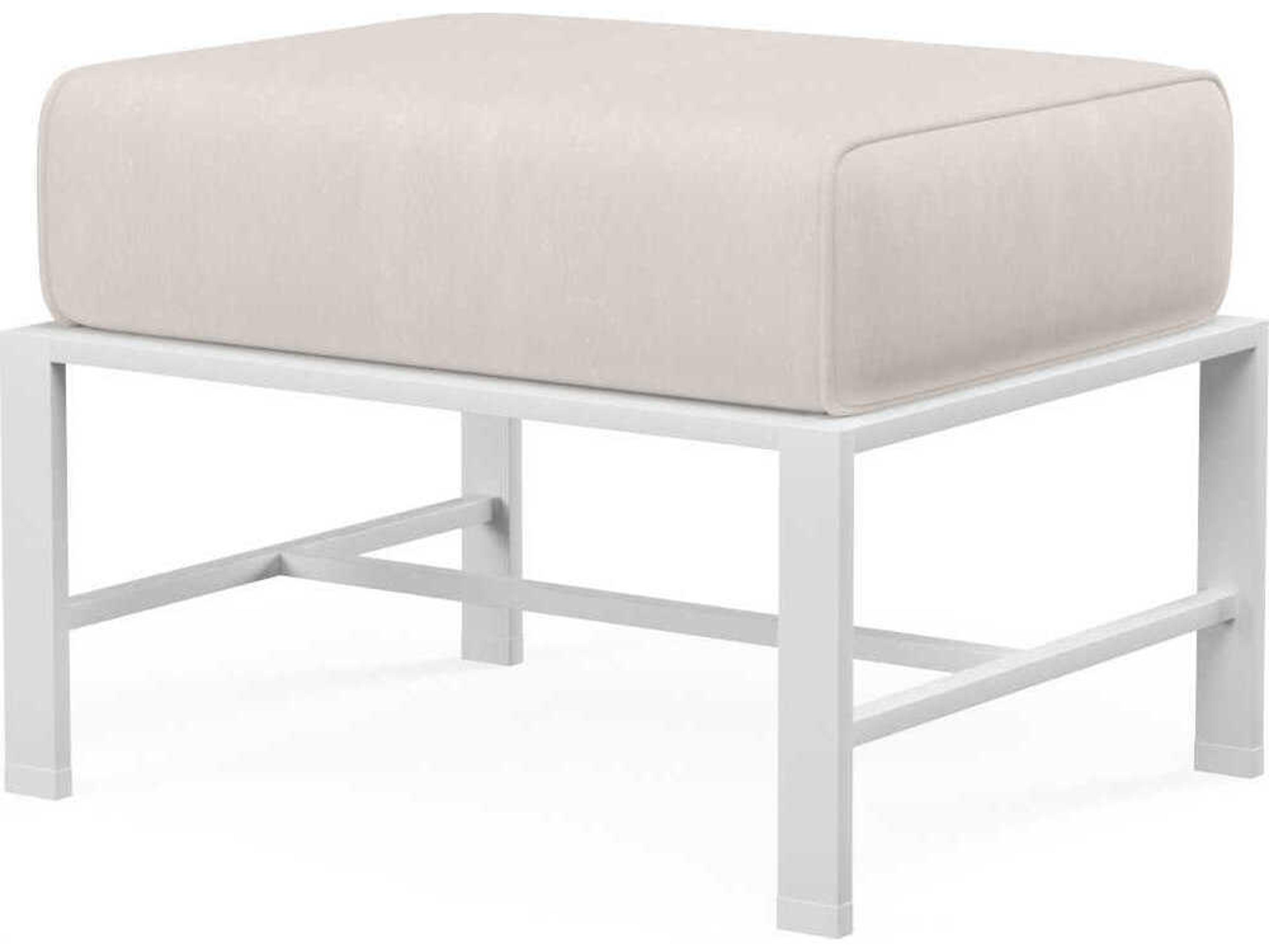 Sunset West Bristol White Aluminum Cushion Ottoman