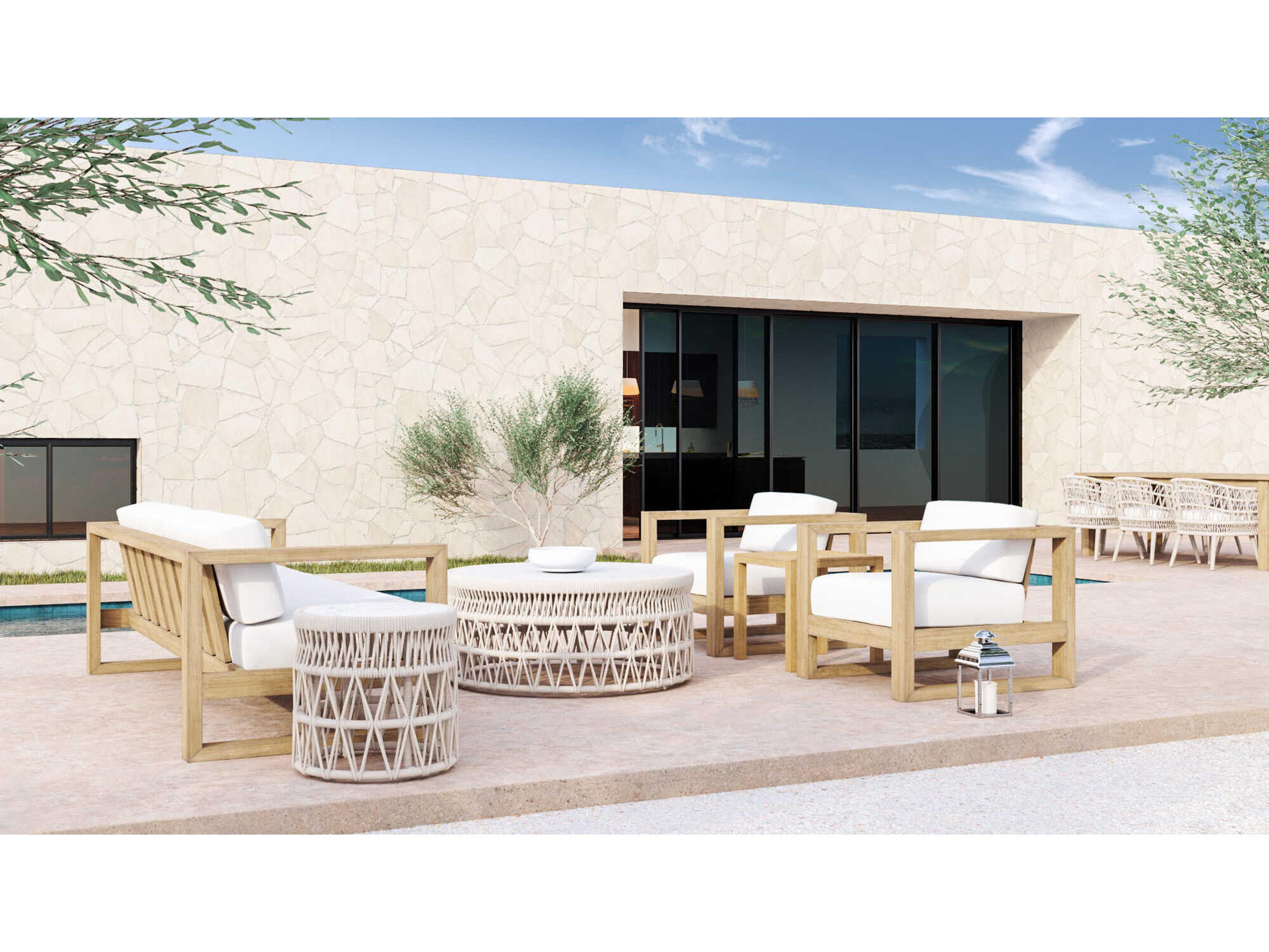 Sunset West Coastal Te Teak Wood Cushion Lounge Chair