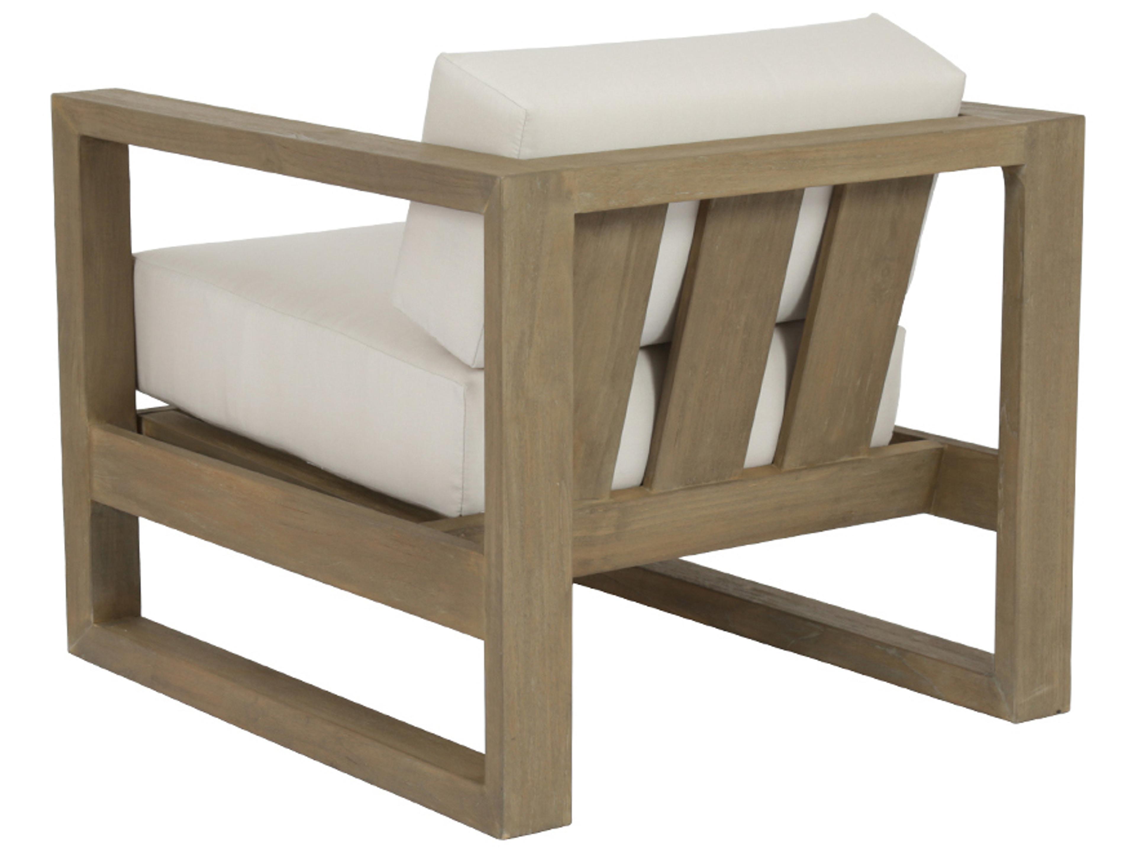 Sunset West Coastal Teak Patio Lounge Chair in Canvas Canvas