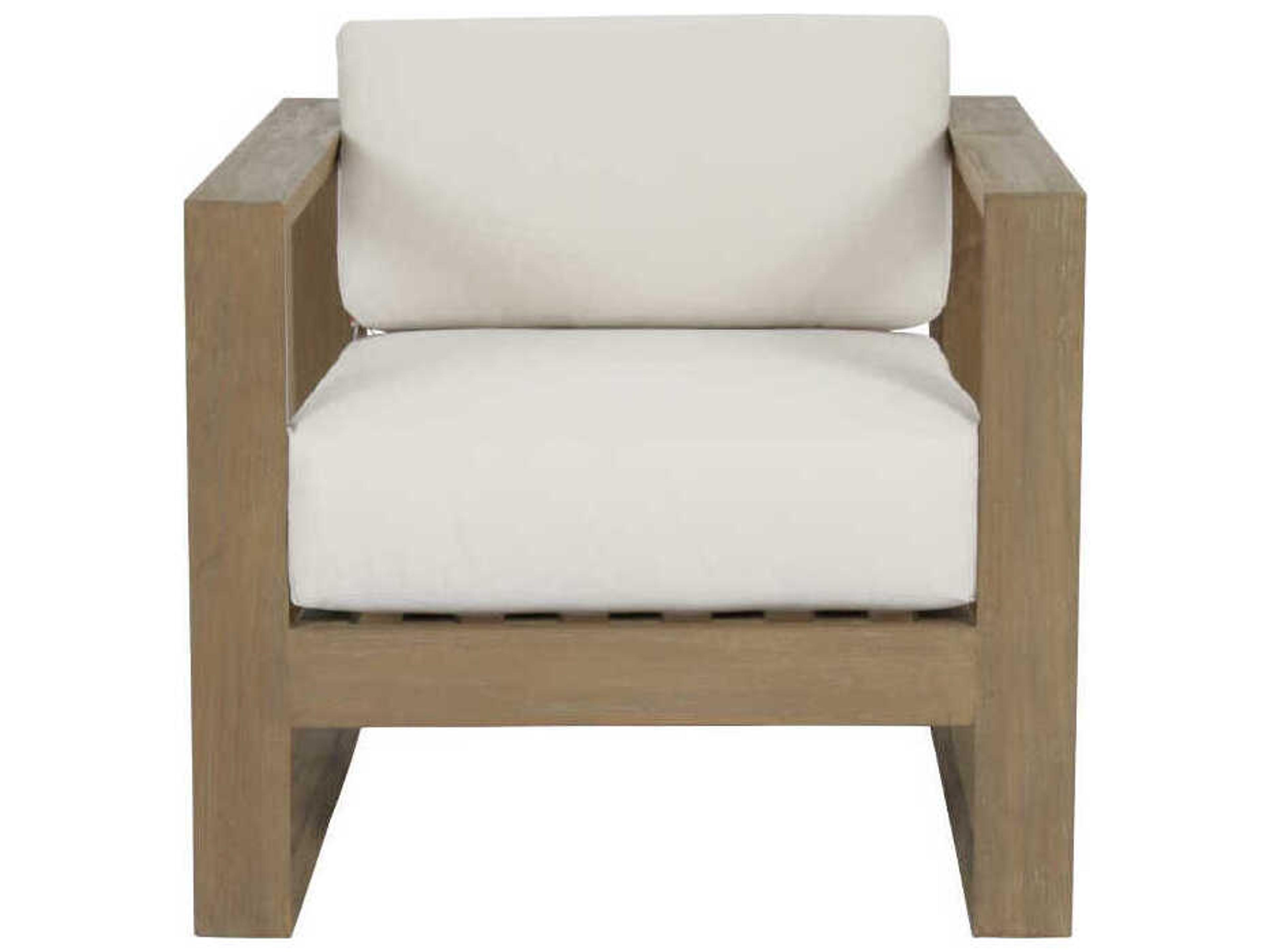 Sunset West Coastal Teak Light Wood Cushion Lounge Chair