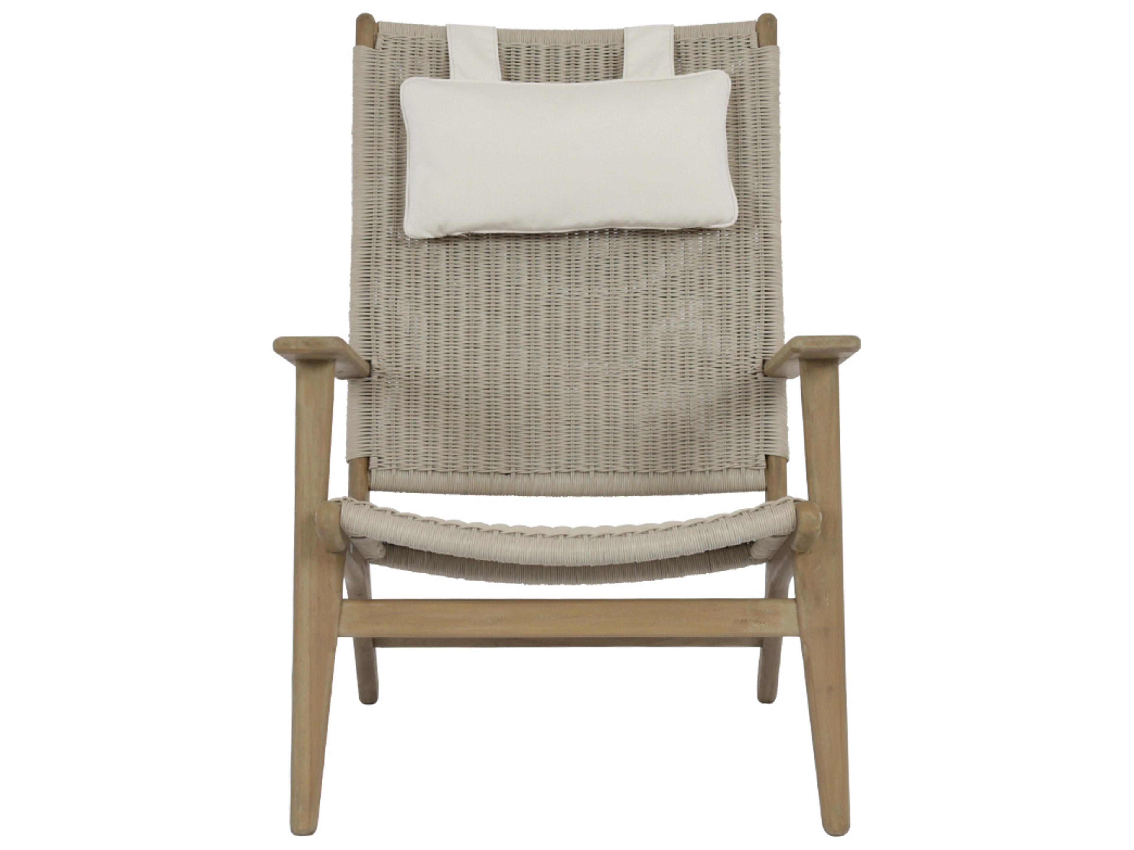 Sunset West Coastal Teak High Back Outdoor Lounge Chair