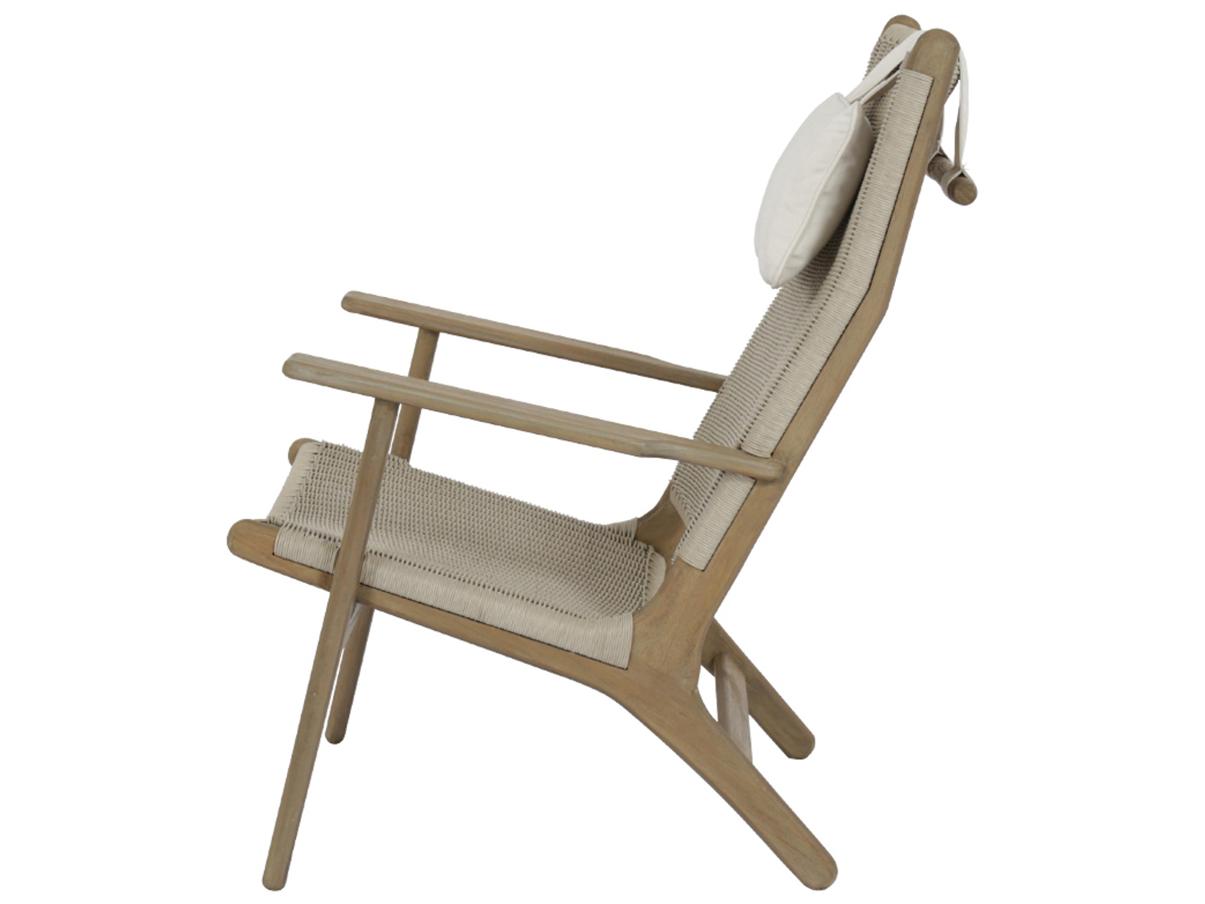 Sunset West Coastal Teak High Back Outdoor Lounge Chair