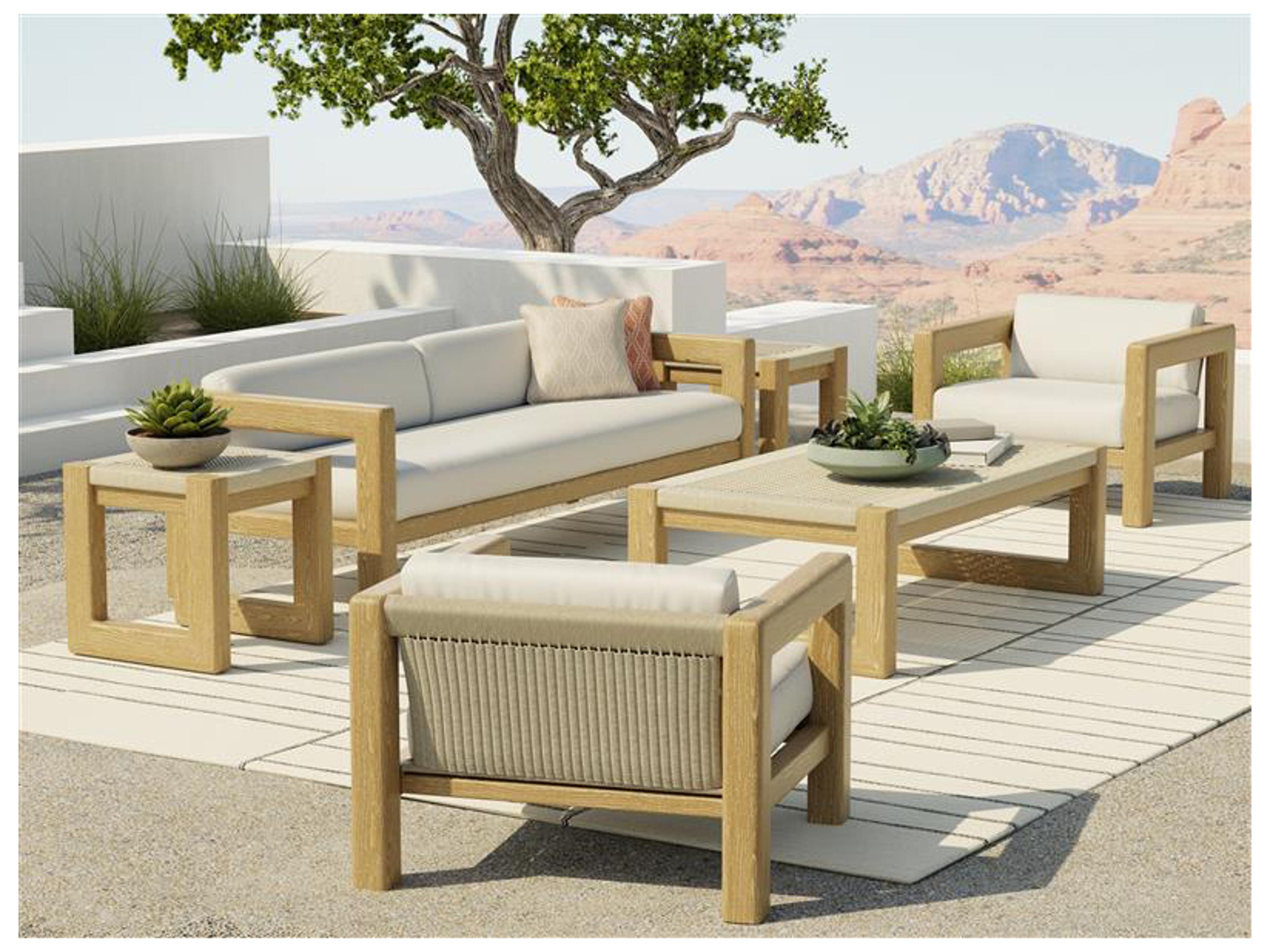 Sunset West Sedona Teak Natural Cushion Patio Sofa
