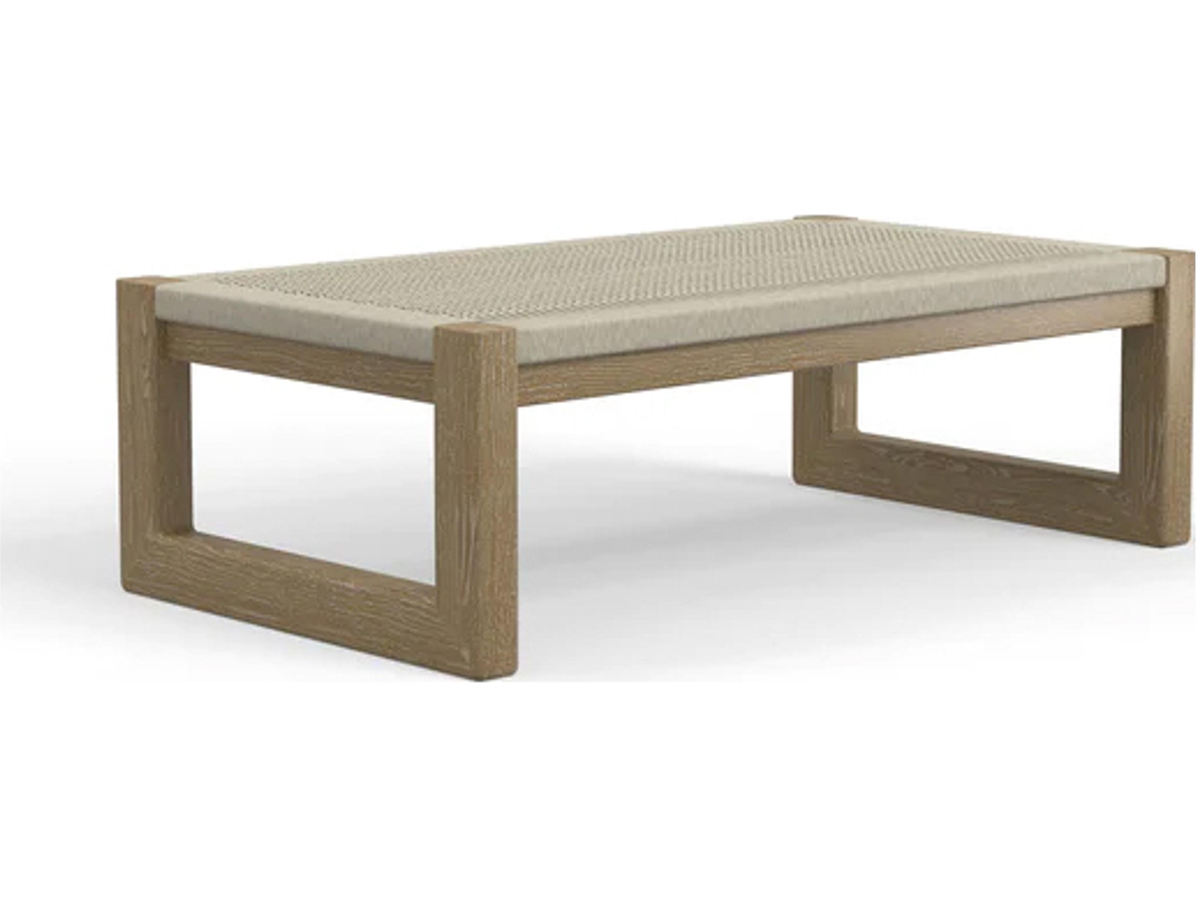 Sedona Wicker Teak Natural Rectangular Outdoor Patio Coffee Table