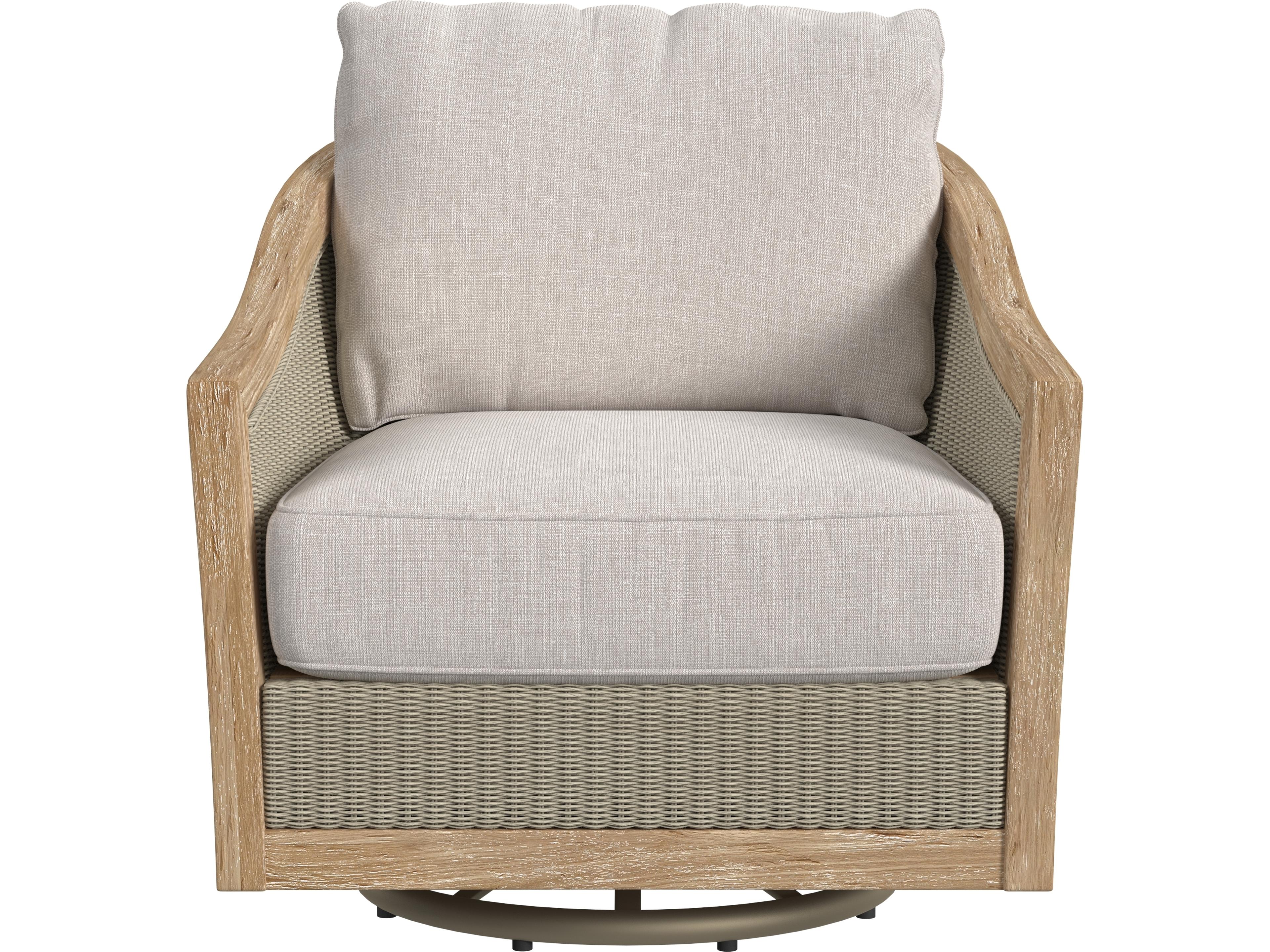 Sunset West Cambria Swivel Club Chair in Canvas Canvas with Self Welt