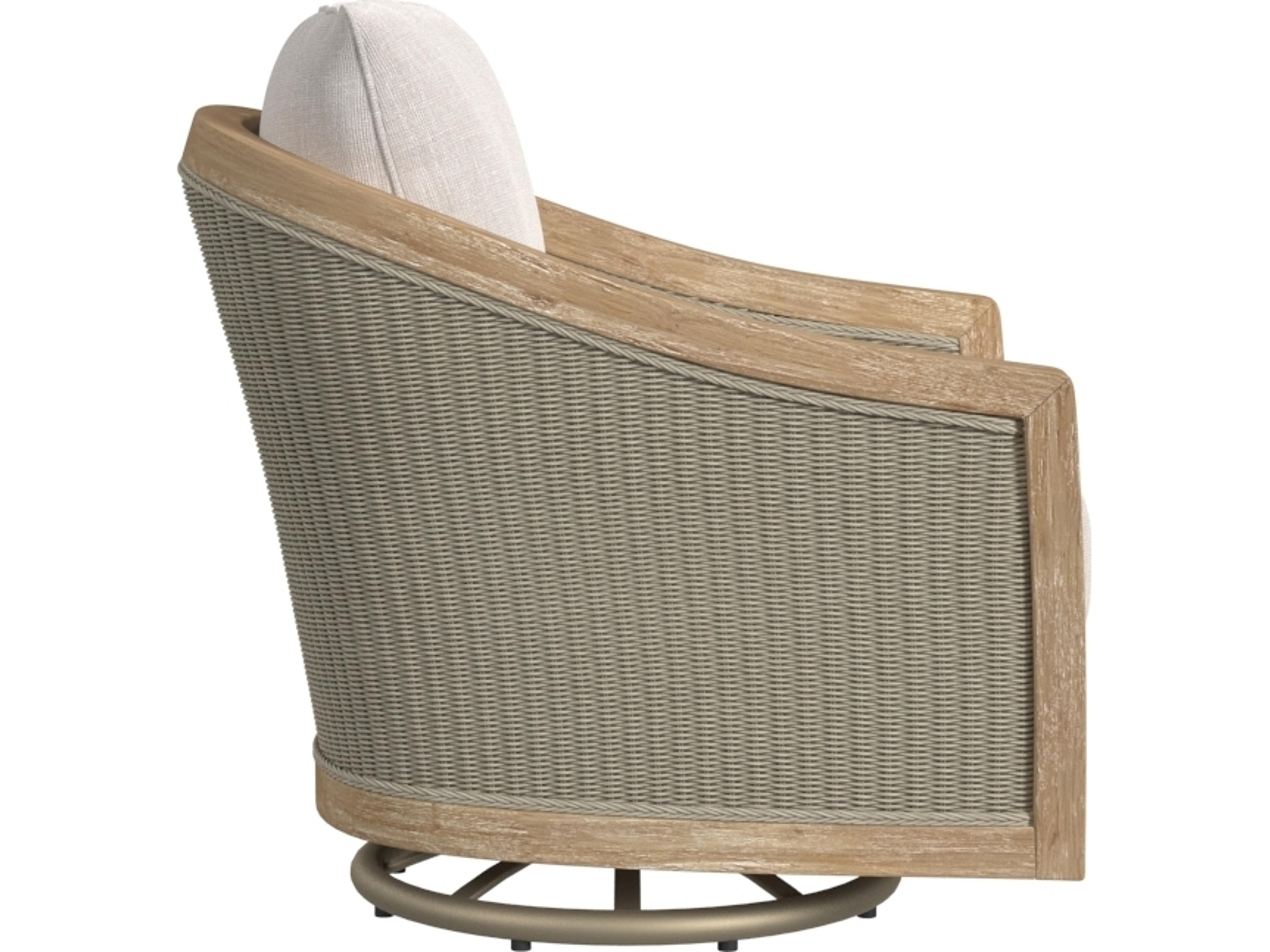 Sunset West Cambria Swivel Club Chair in Canvas Canvas with Self Welt