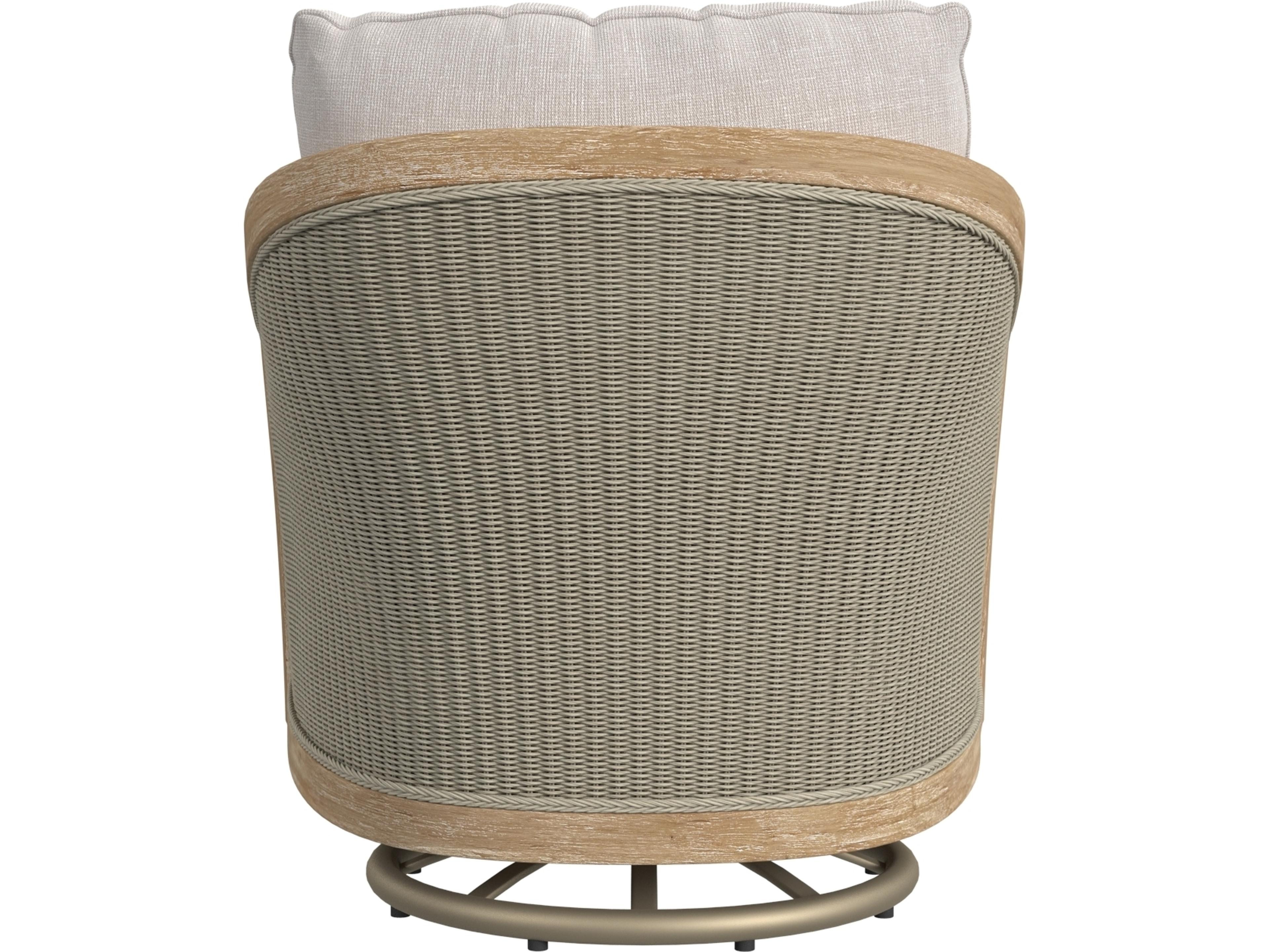 Sunset West Cambria Swivel Club Chair in Canvas Canvas with Self Welt