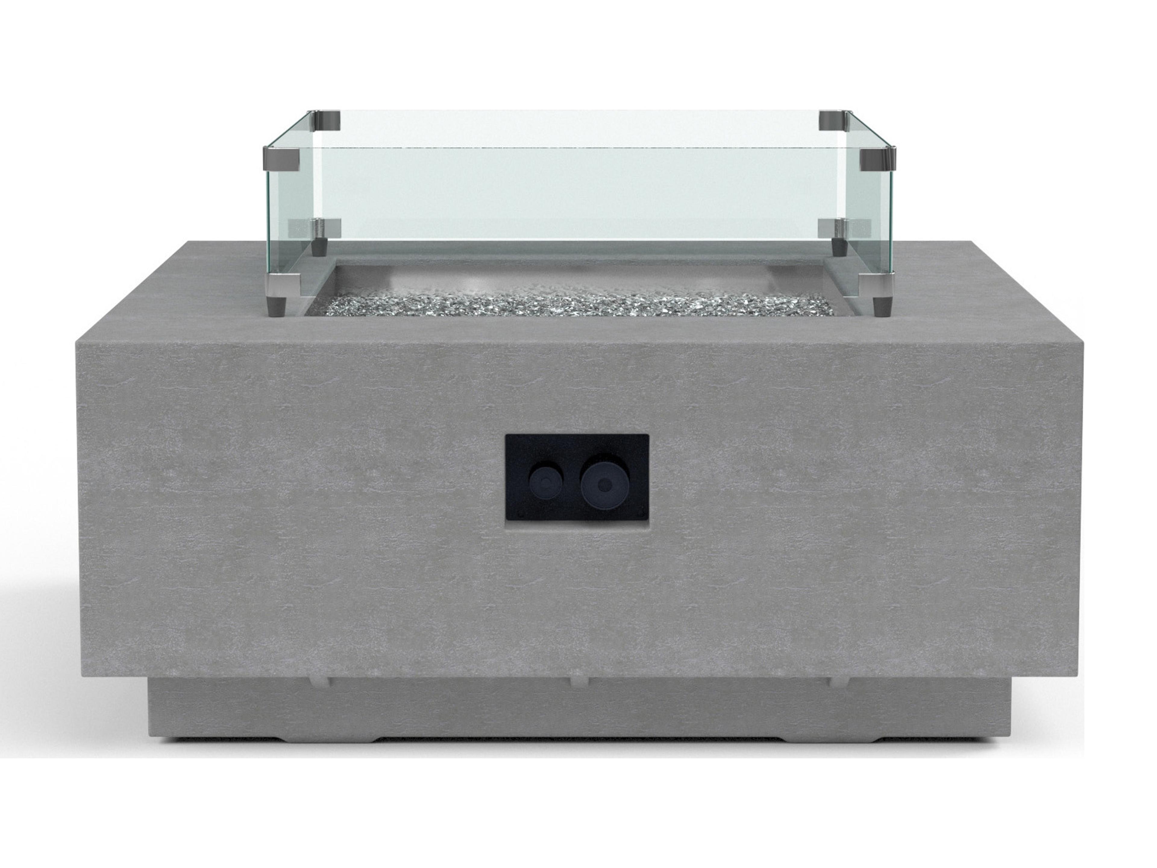 Sunset West Gravelstone Concrete Square Outdoor Patio Fire Pit Table