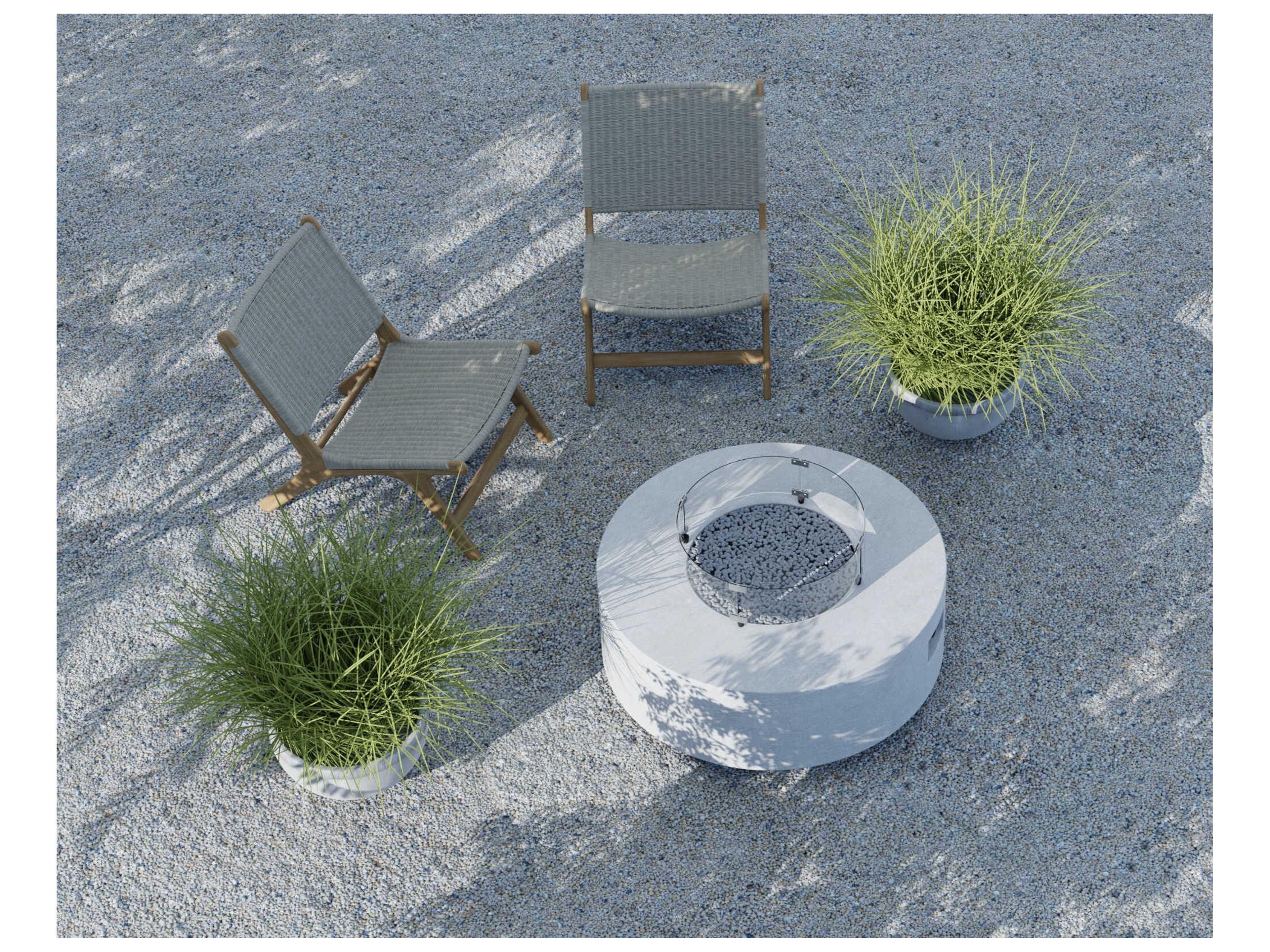 Sunset West Bazaar Gravelstone Concrete Round Fire Pit Table