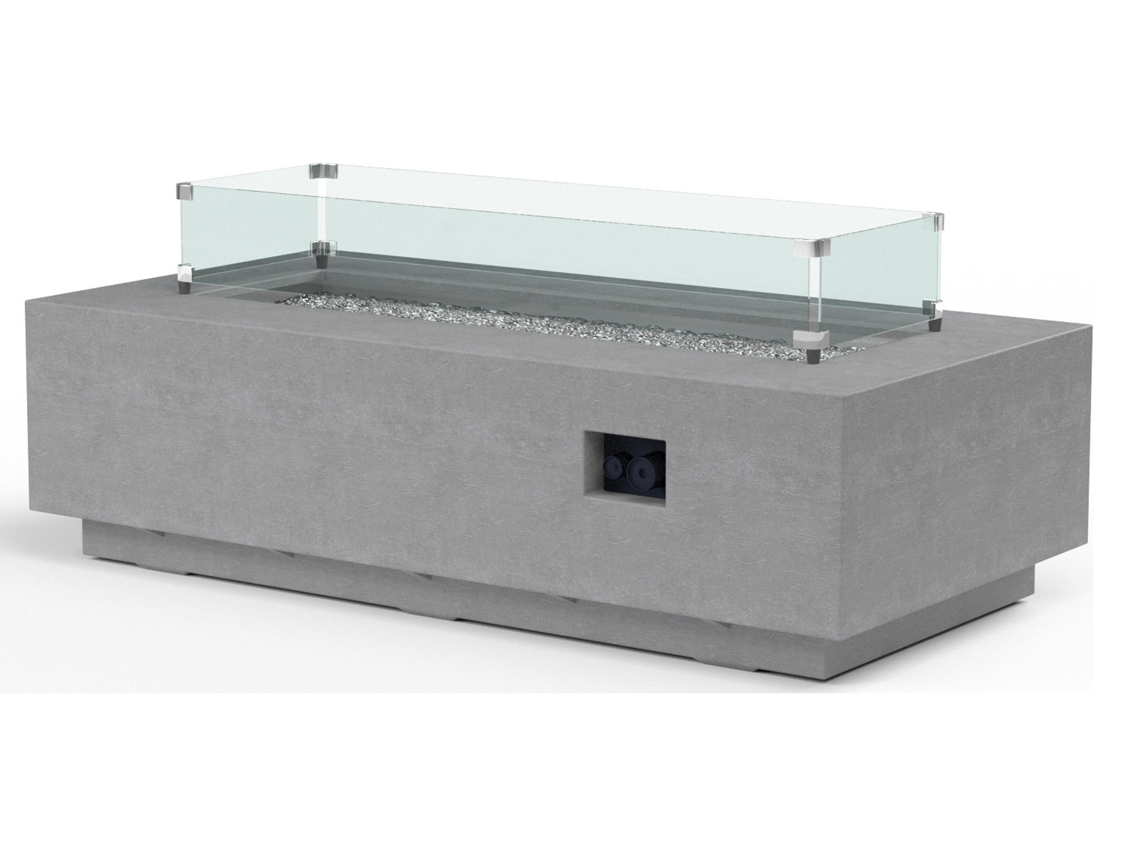 Sunset West Gravelstone Concrete Rectangular Outdoor Fire Pit Table