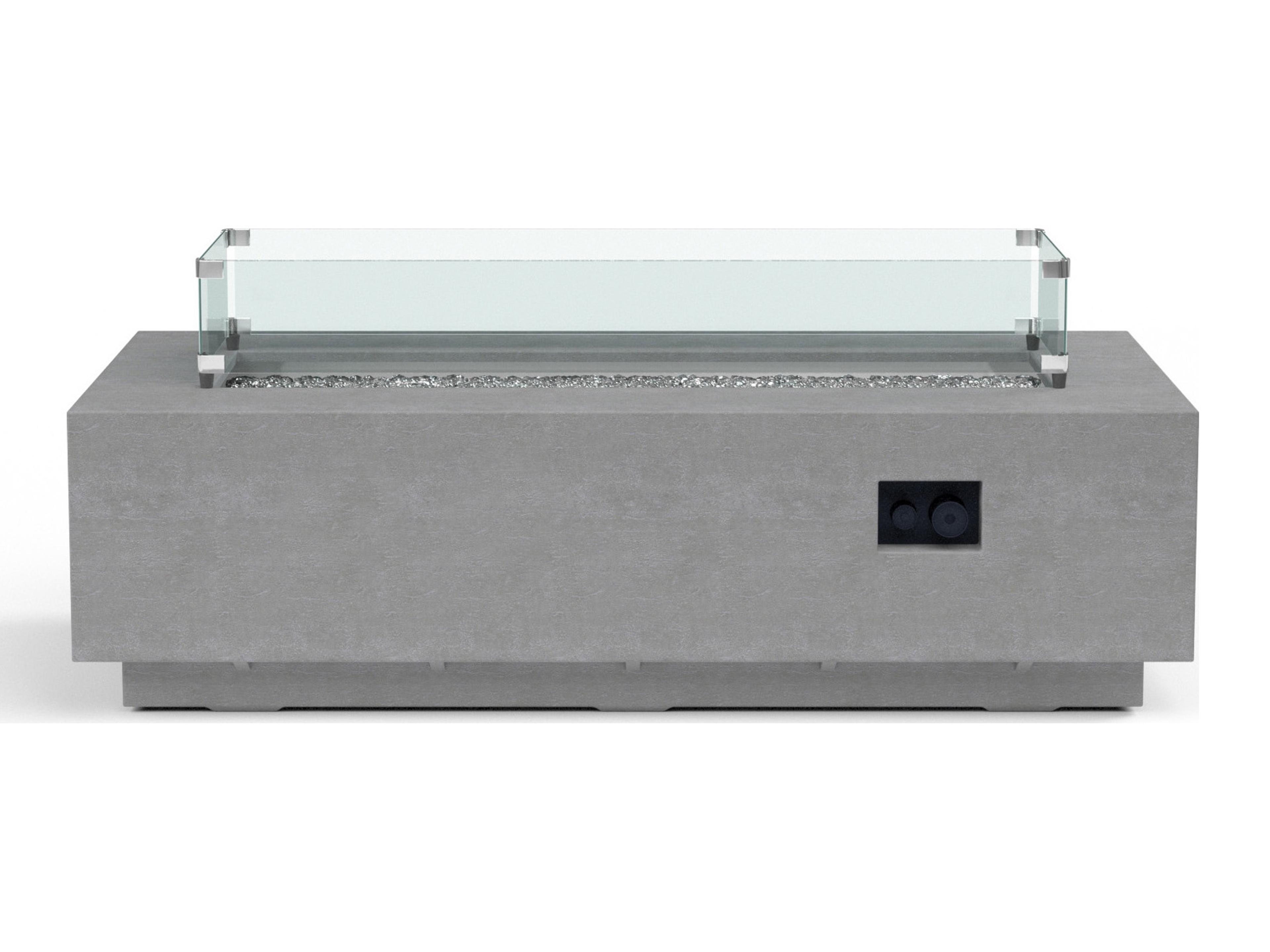 Sunset West Gravelstone Concrete Rectangular Outdoor Fire Pit Table