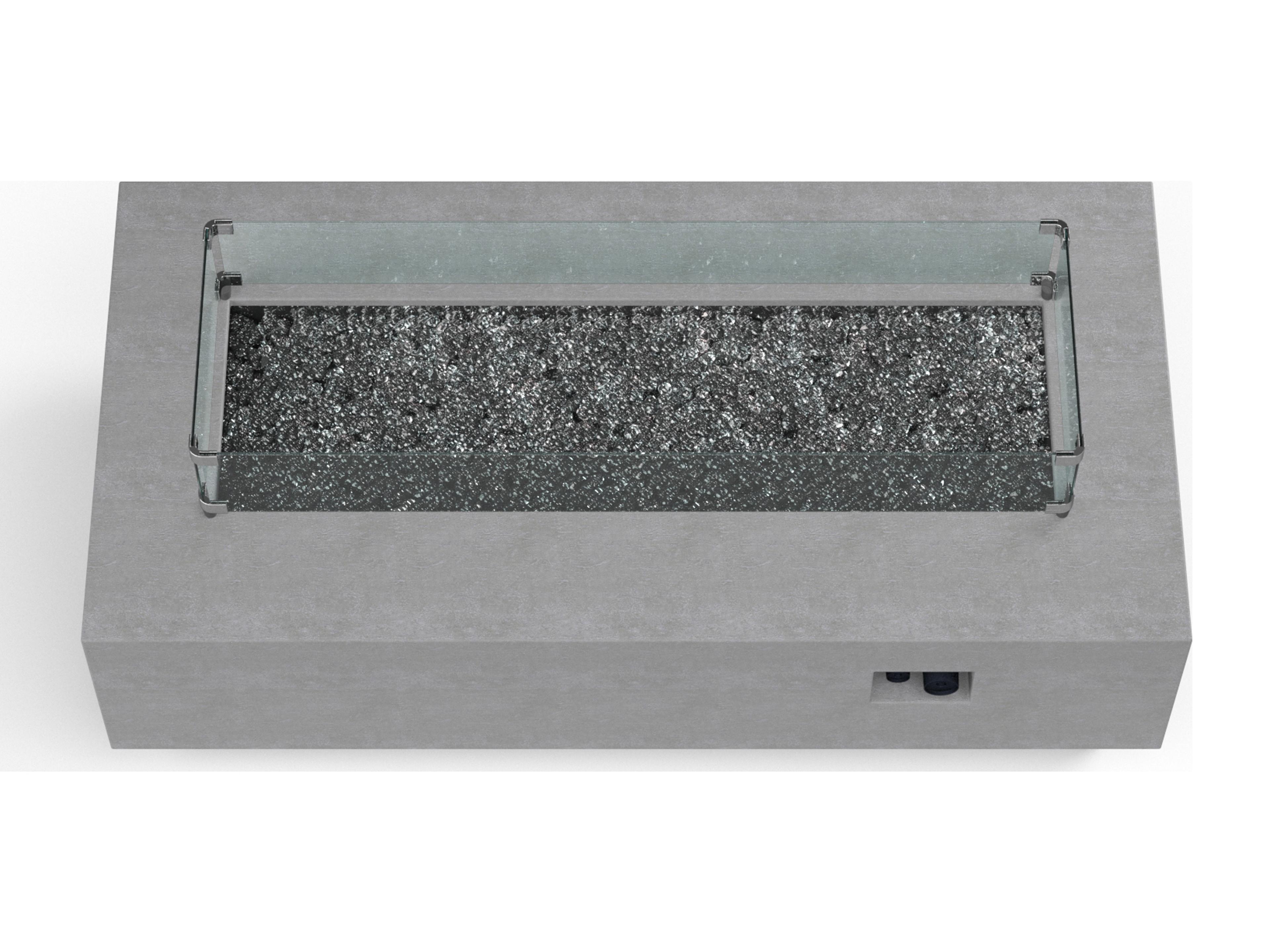 Sunset West Gravelstone Concrete Rectangular Outdoor Fire Pit Table