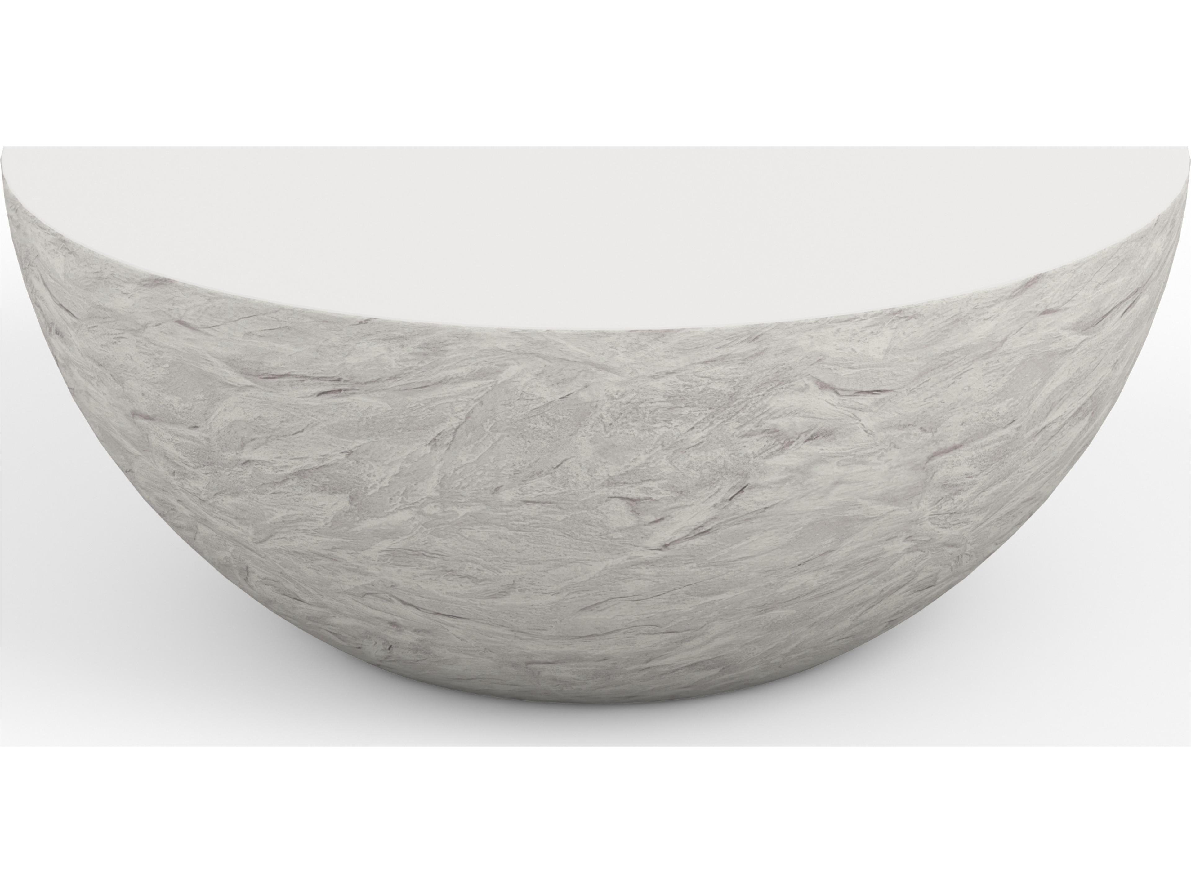 Antique Stone Resin Bone White Round Bowl Outdoor Coffee Table