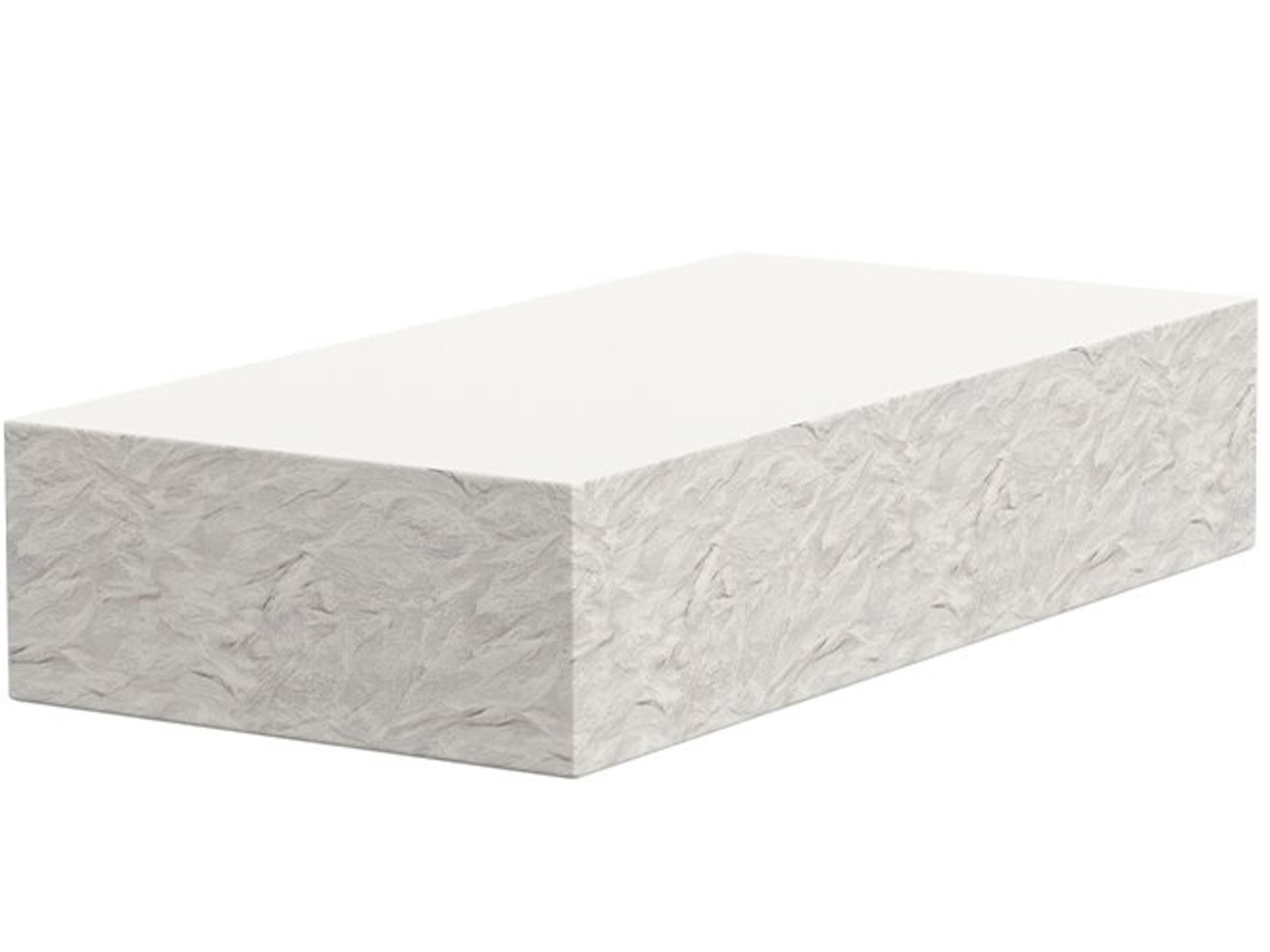 Sunset West Antique Stone Resin Bone White Rectangular Outdoor Patio Coffee Table