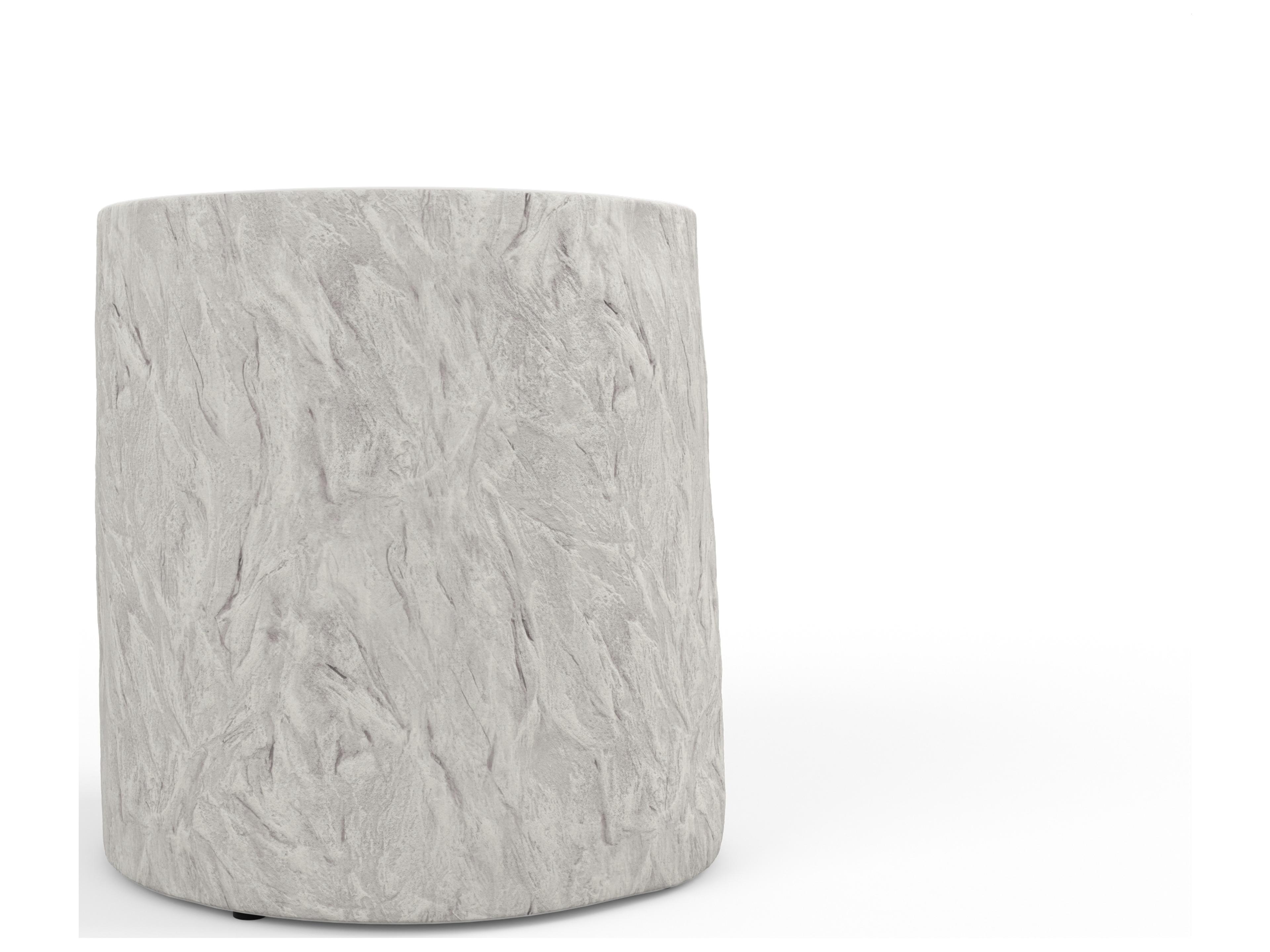 Sunset West Antique Stone Resin Bone White Round Patio End Table