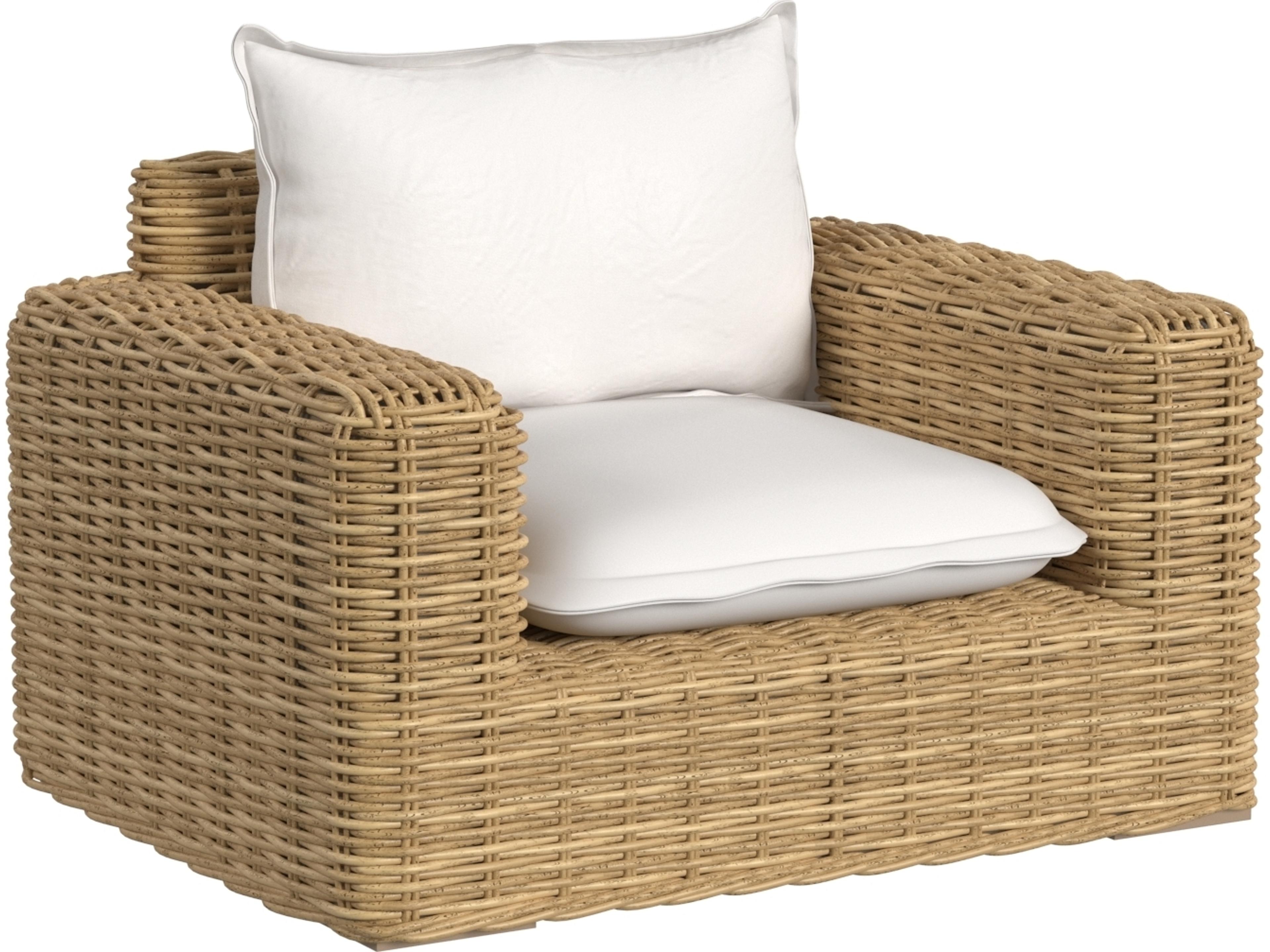 Playa Oversized Club Chair in Soothe Pearl with Flange Welt