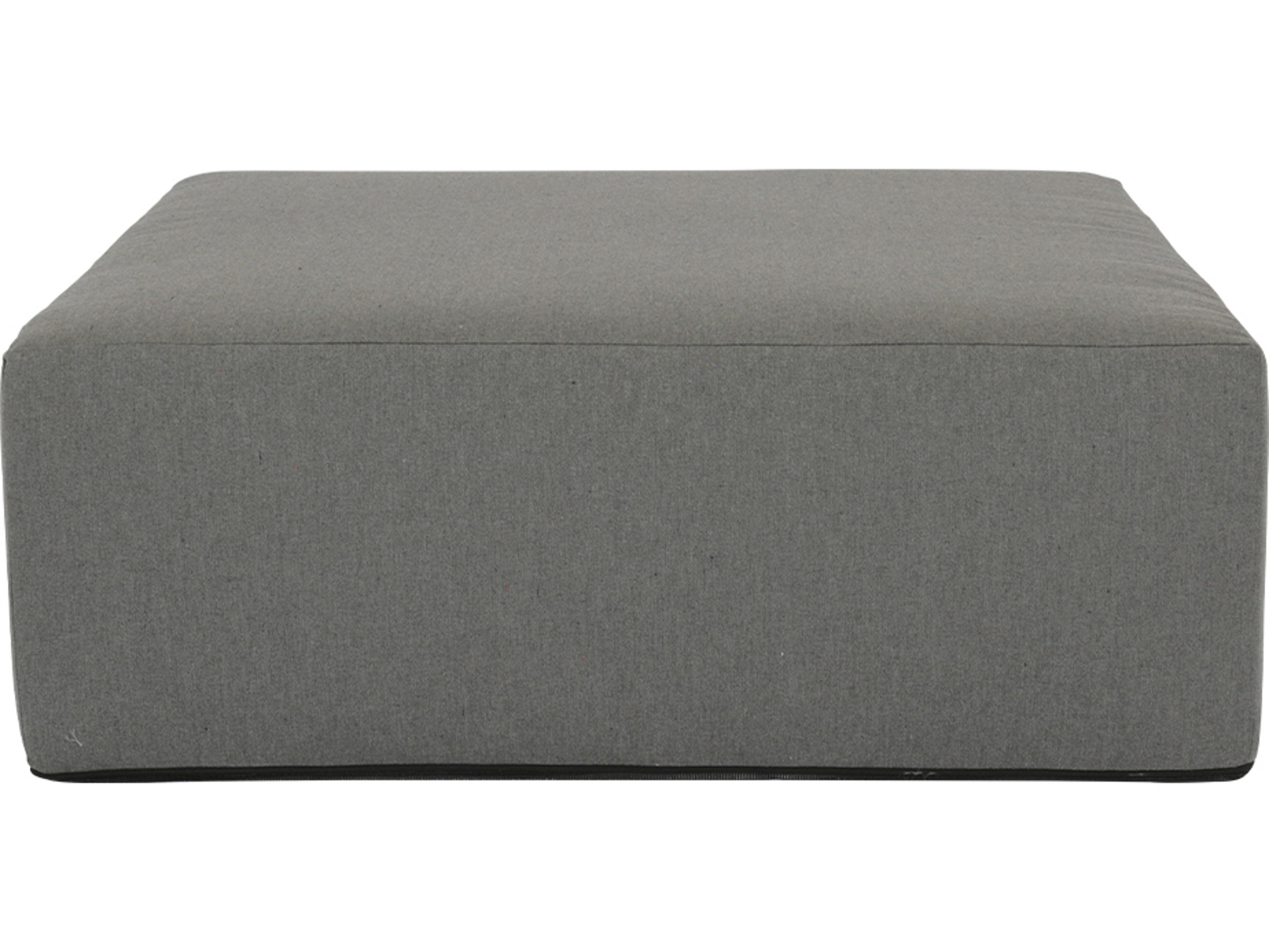 Sunset West Pouf 48'' Square Coffee Table Outdoor Ottoman in Heritage Granite