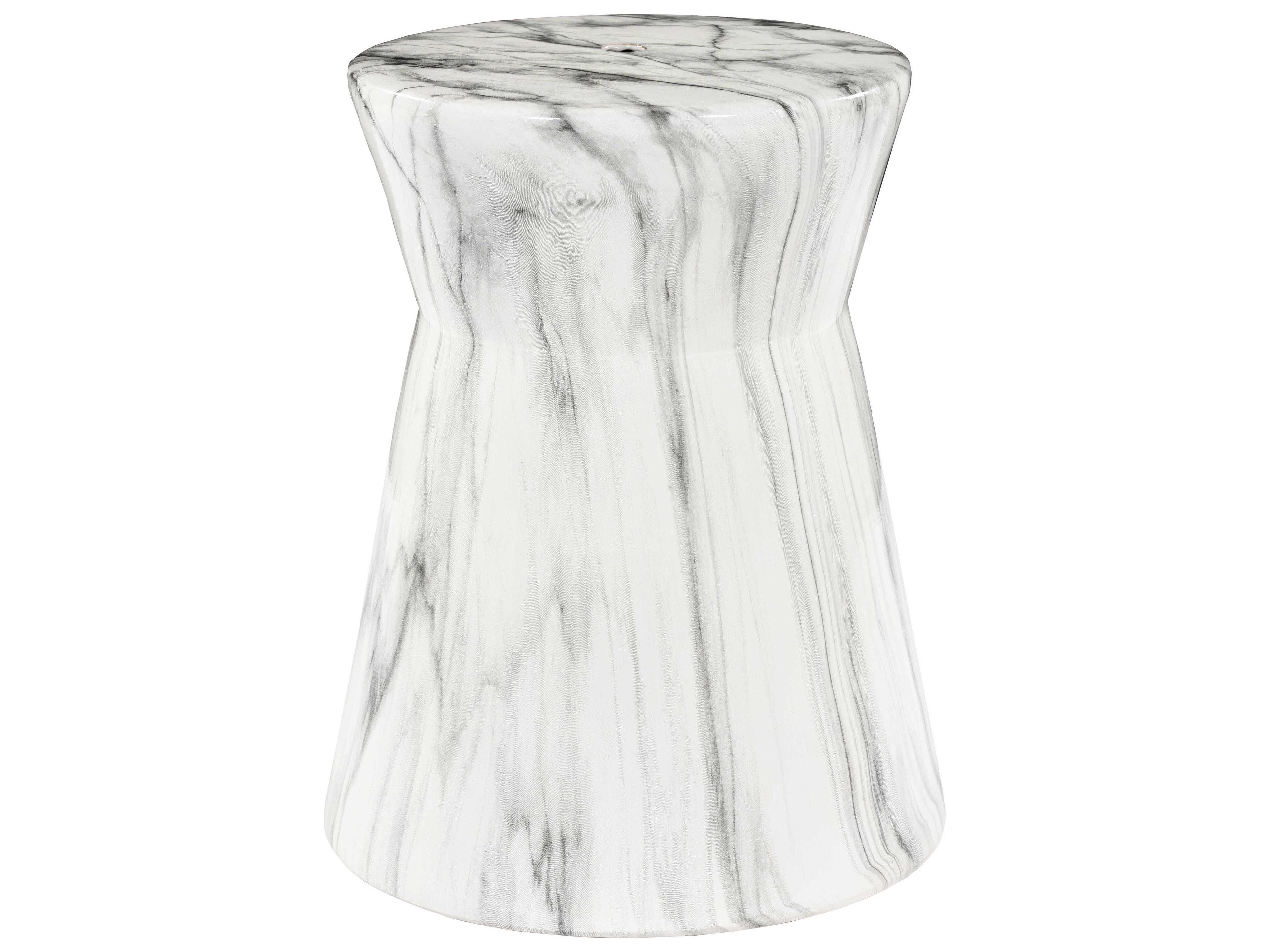 Abruzzo Gray White Accent Stool