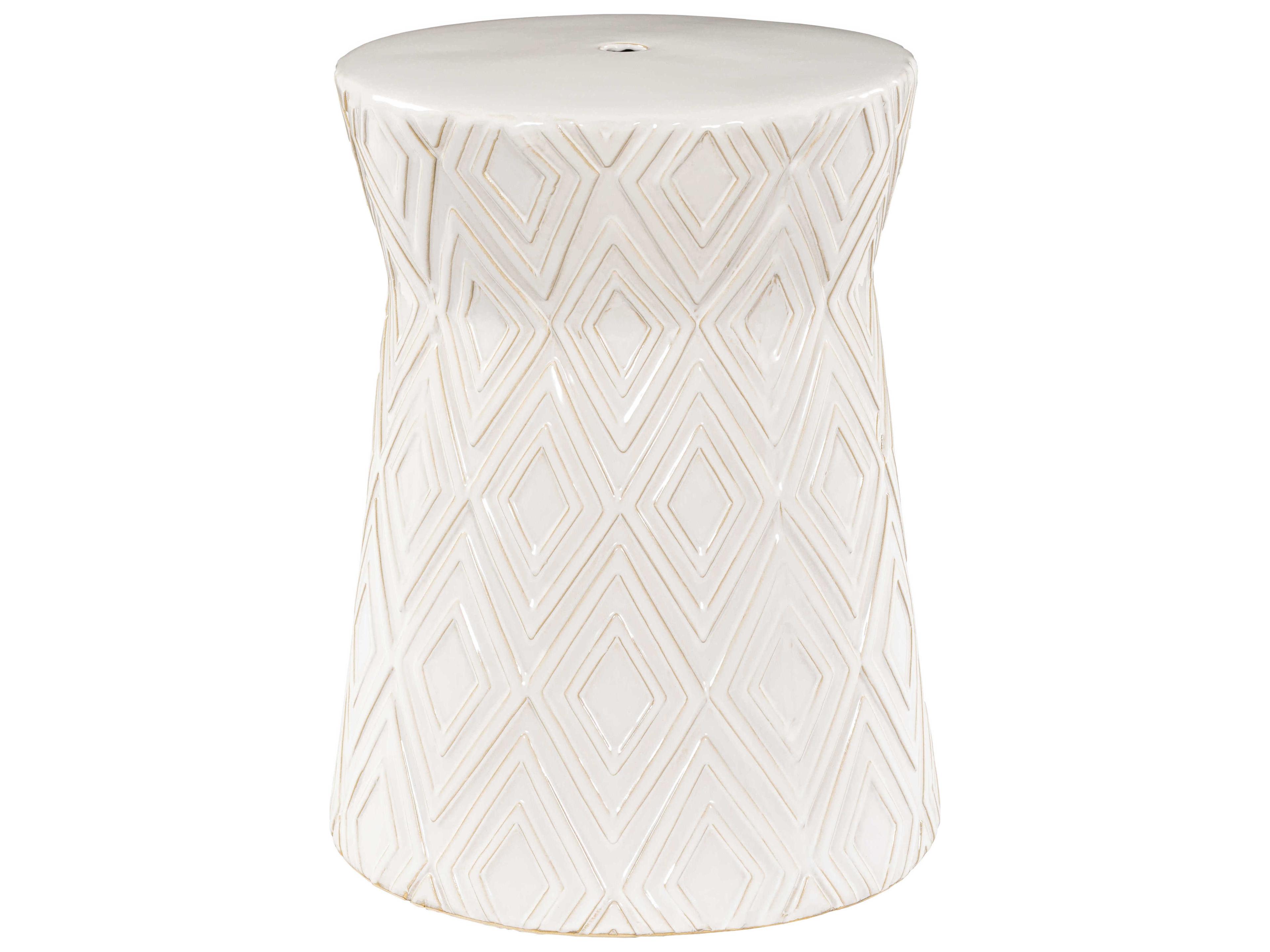 Cali White Accent Stool