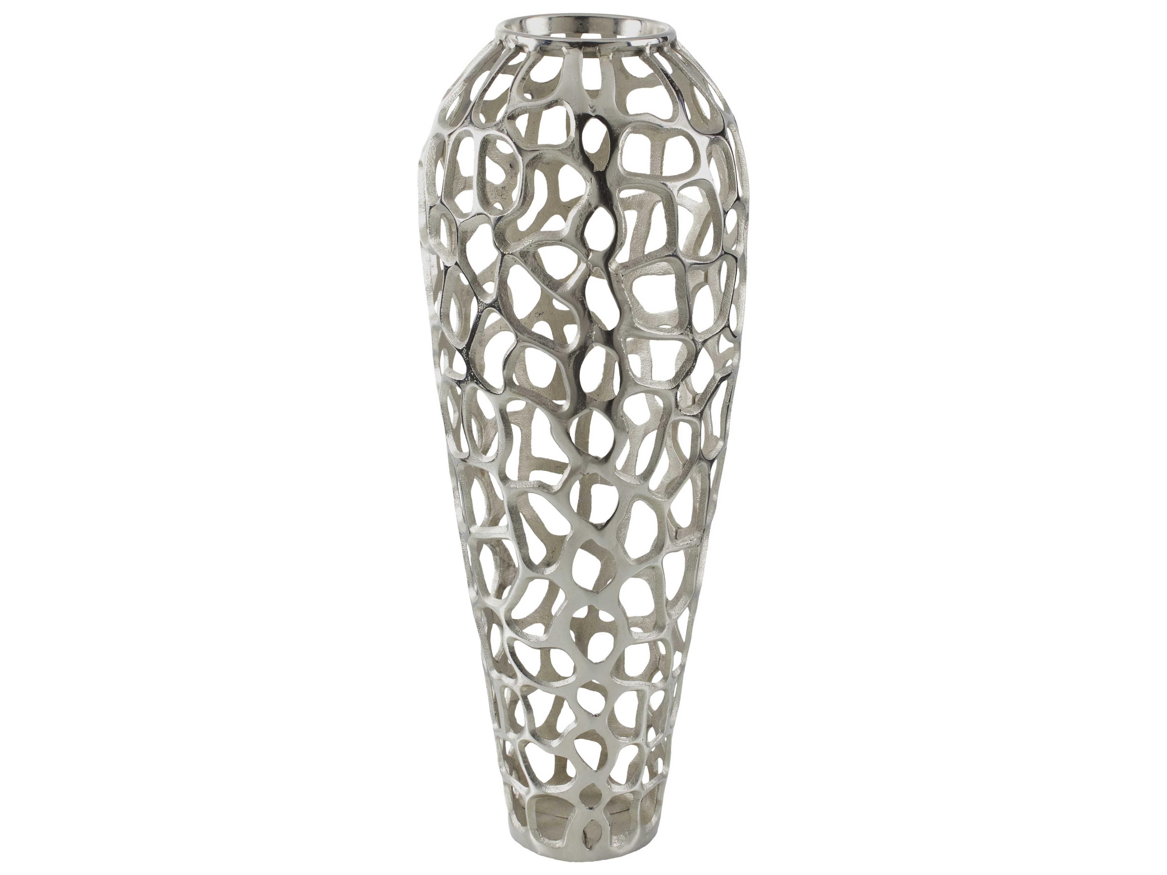Angad Metallic Silver Vase