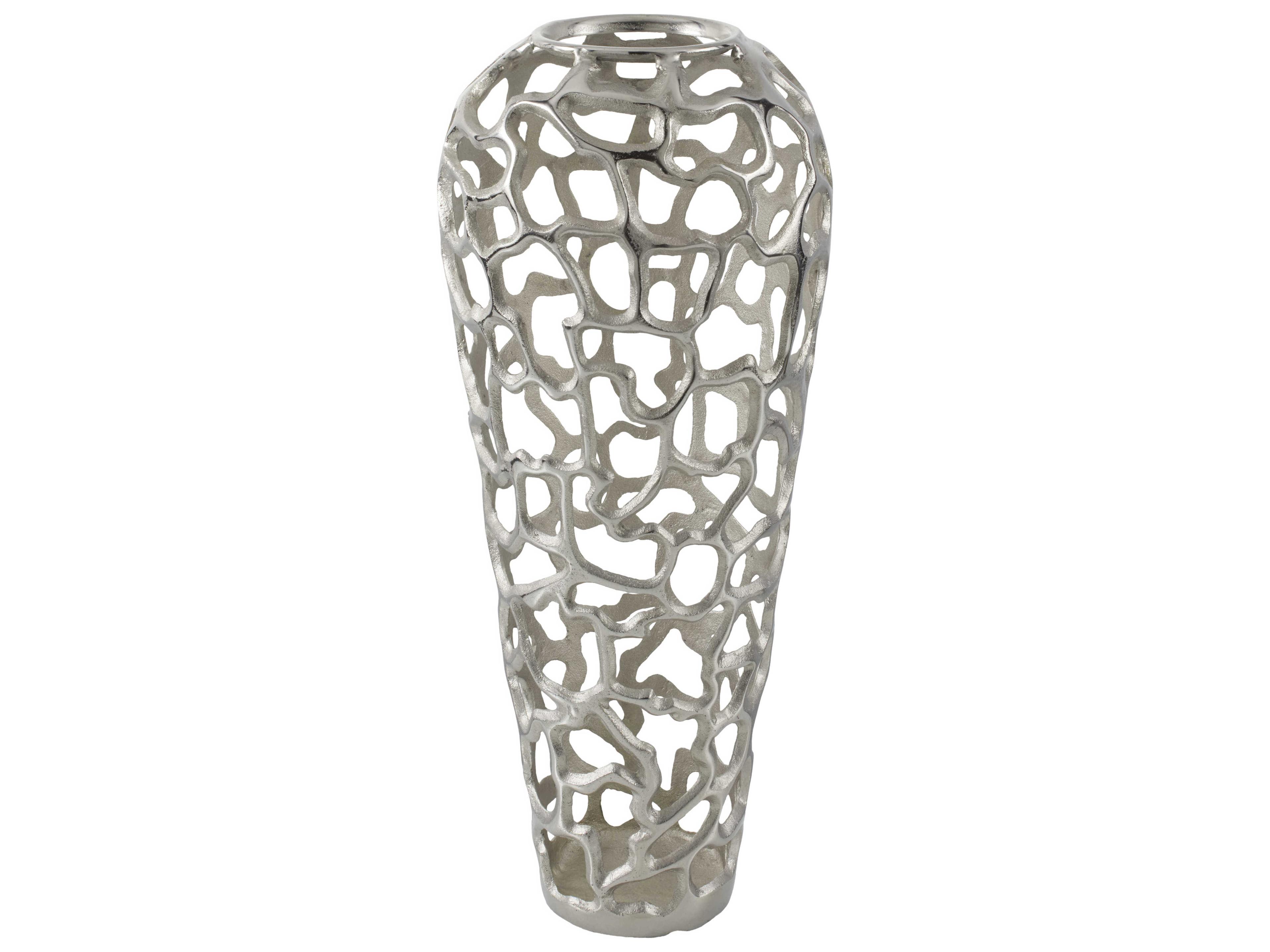 Angad Metallic Silver Vase