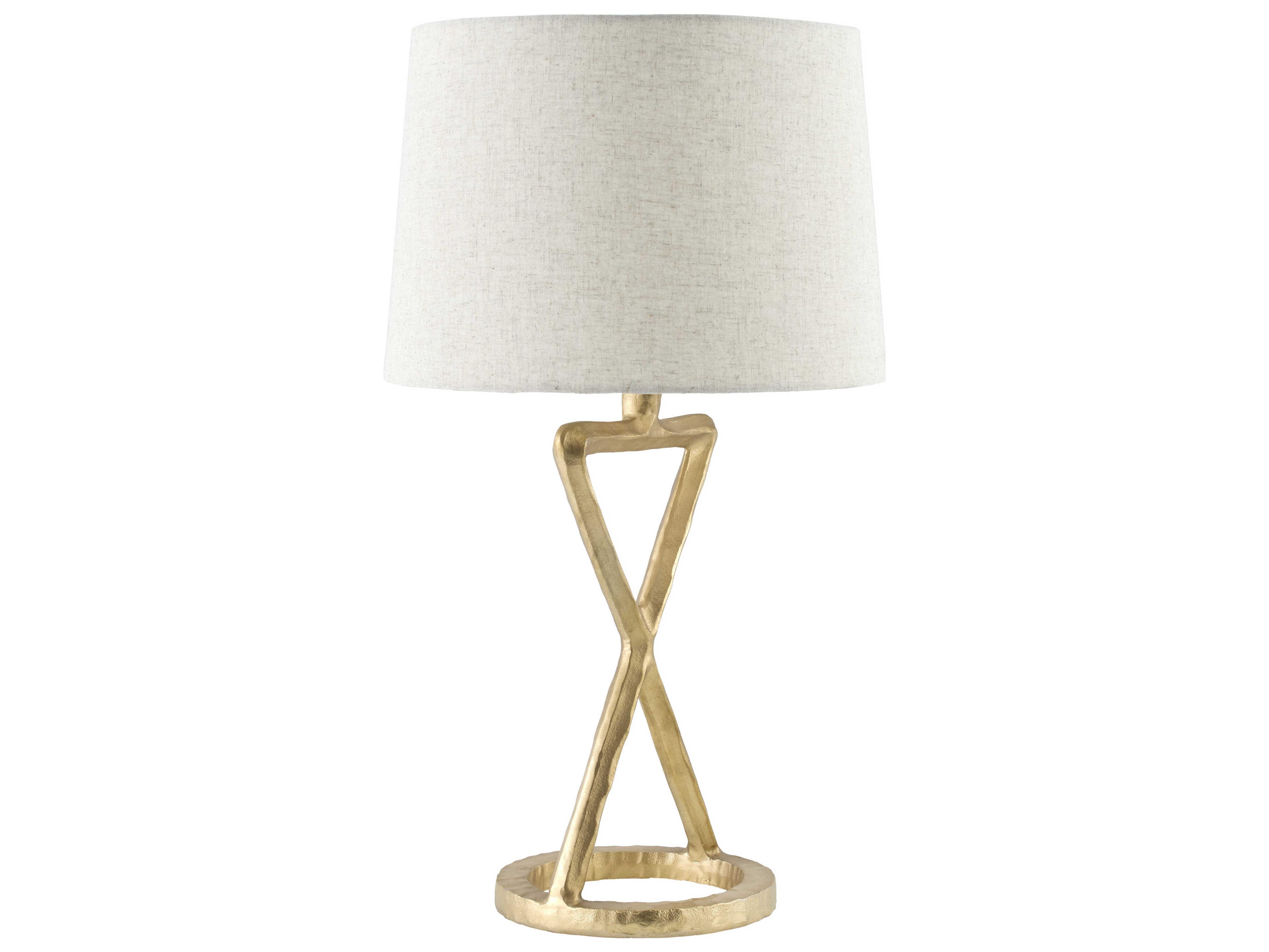Adaje Gold Beige Cotton Buffet Lamp