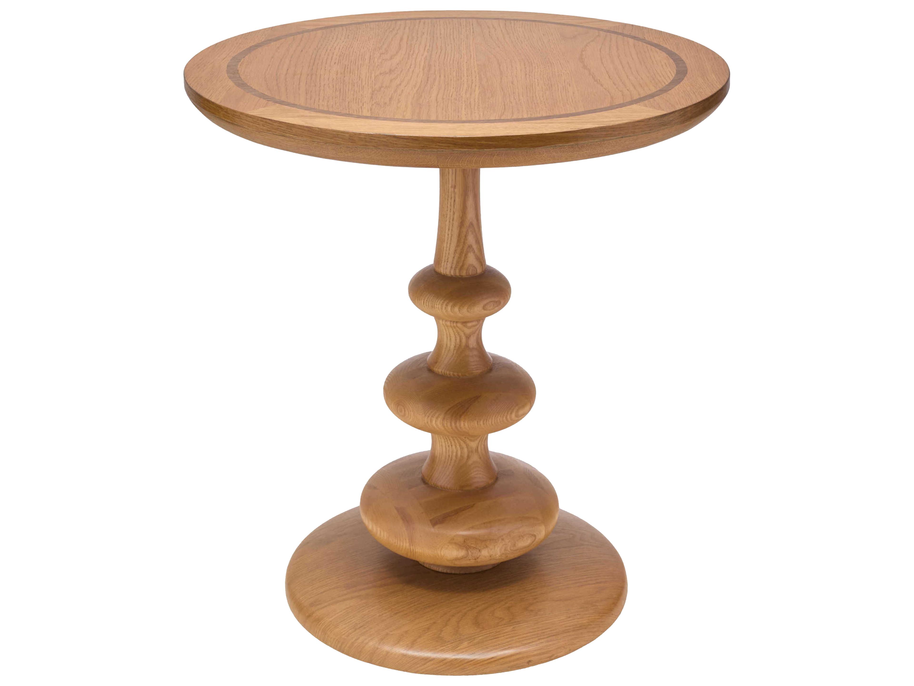 Adour Round Wood Dark Brown End Table