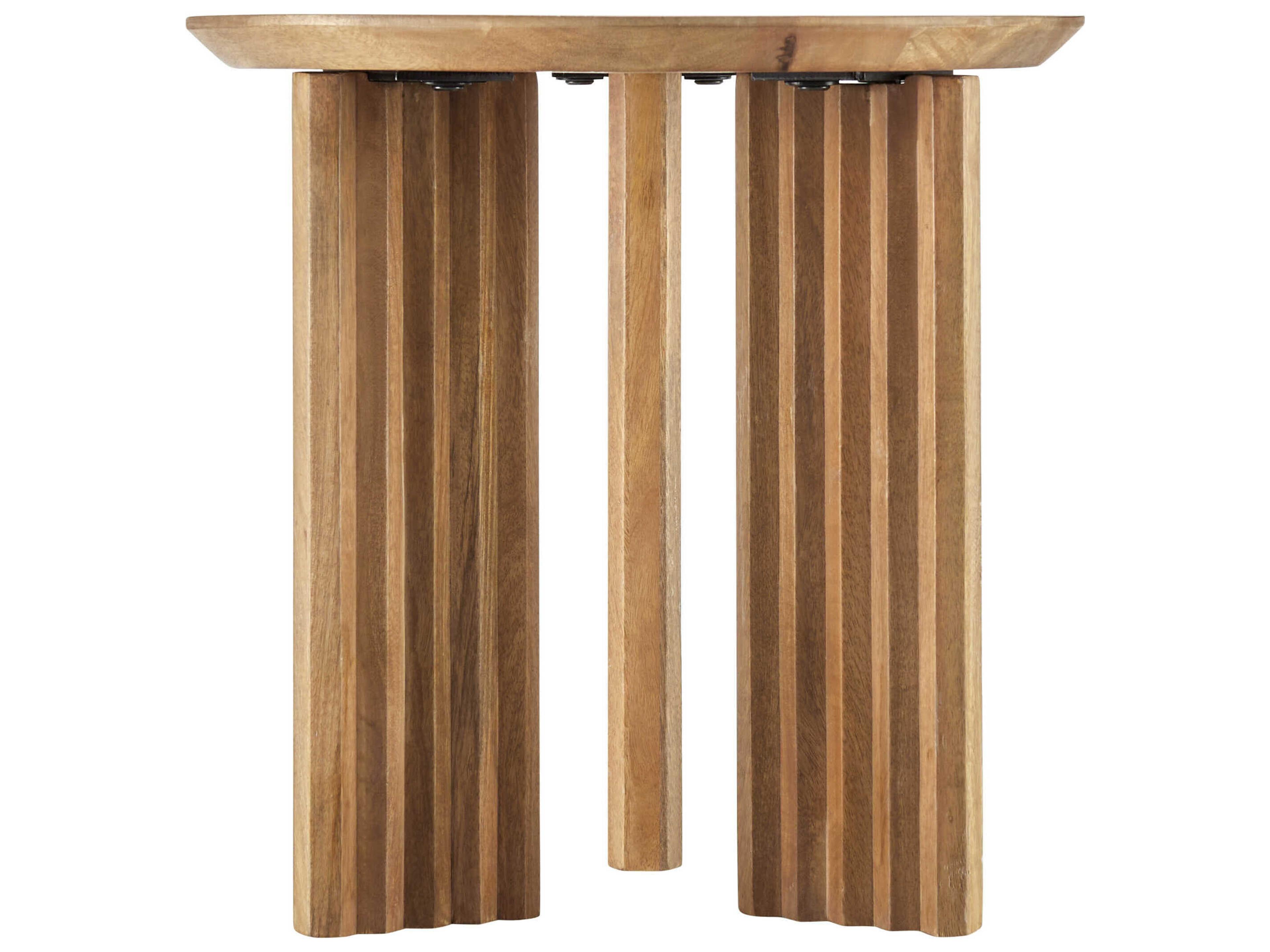 Surya Agnes Round Wood Brown End Table