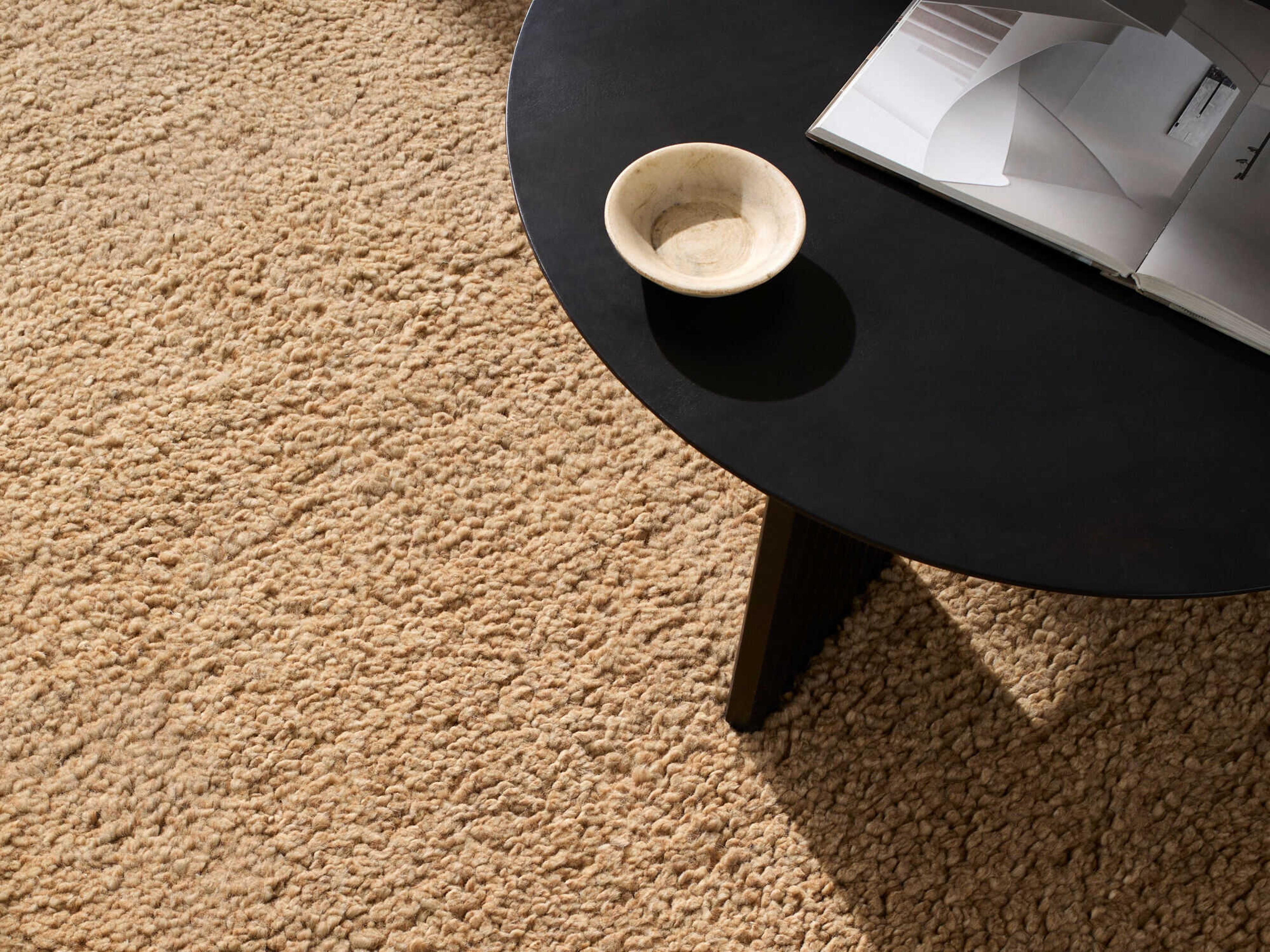 Surya Agnes Round Wood Black Coffee Table