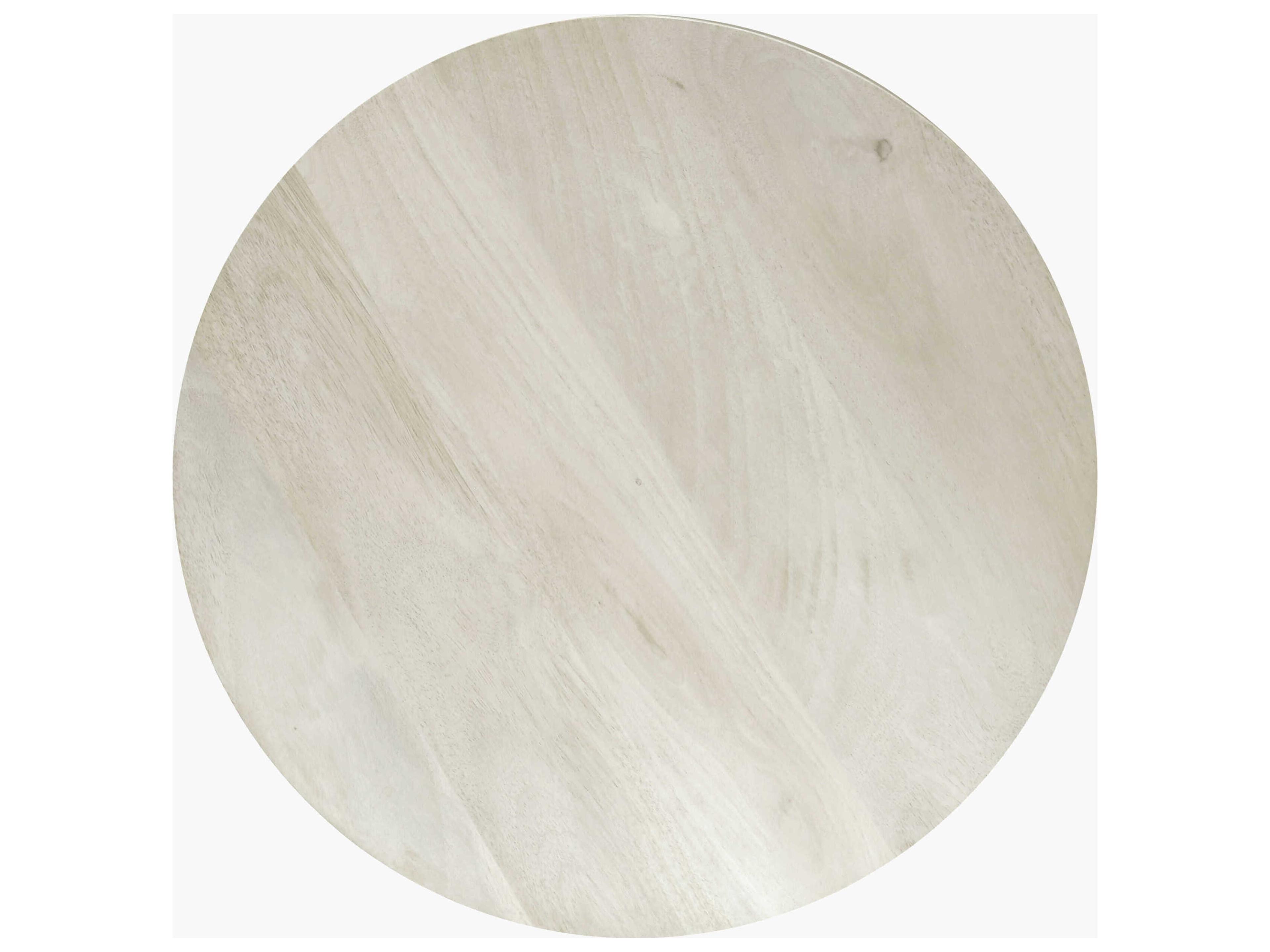 Surya Agnes Round Wood White End Table