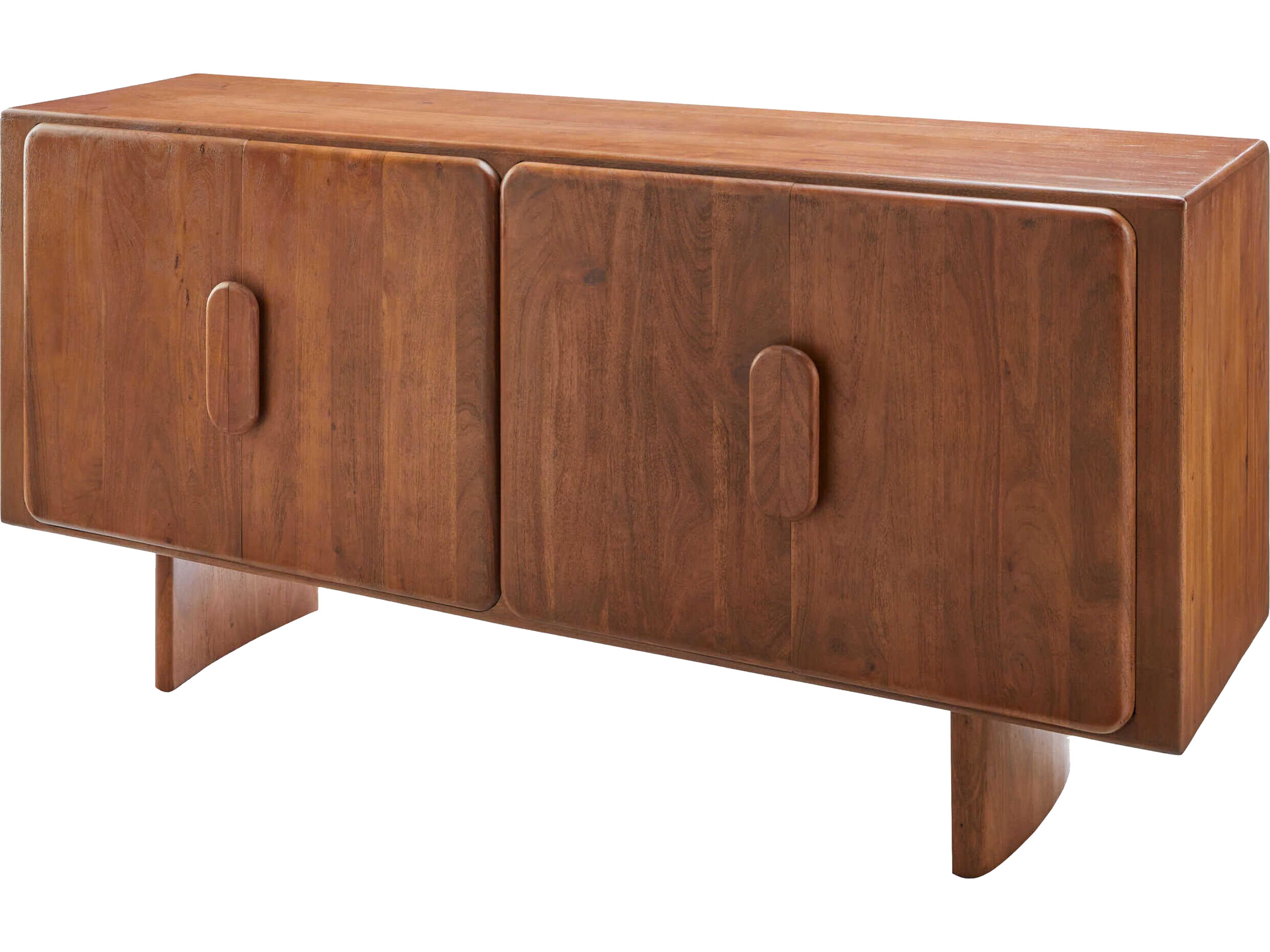 Anish 64" Acacia Wood Dark Brown Sideboard