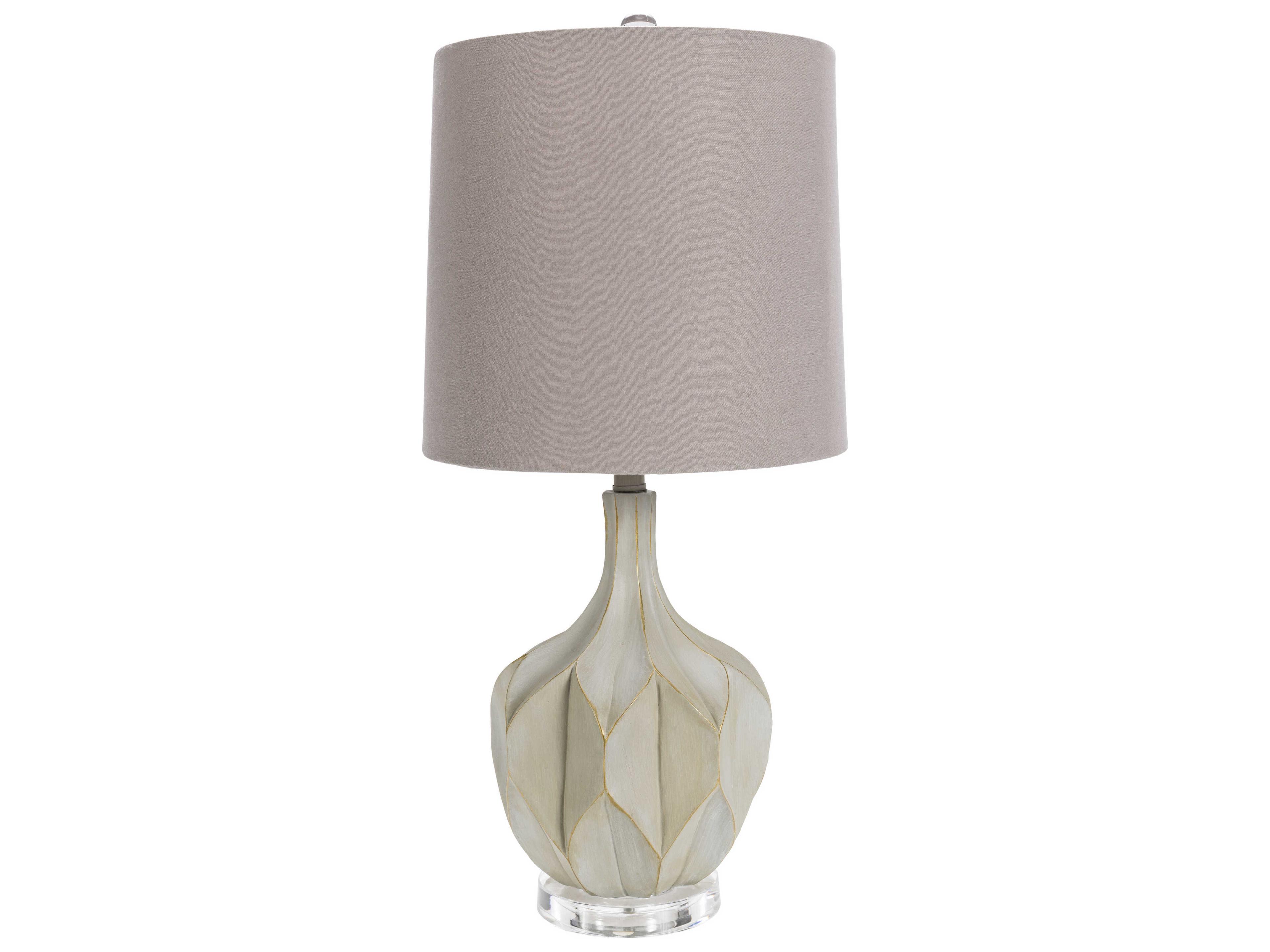 Surya Alpena Light Gray Linen Buffet Lamp