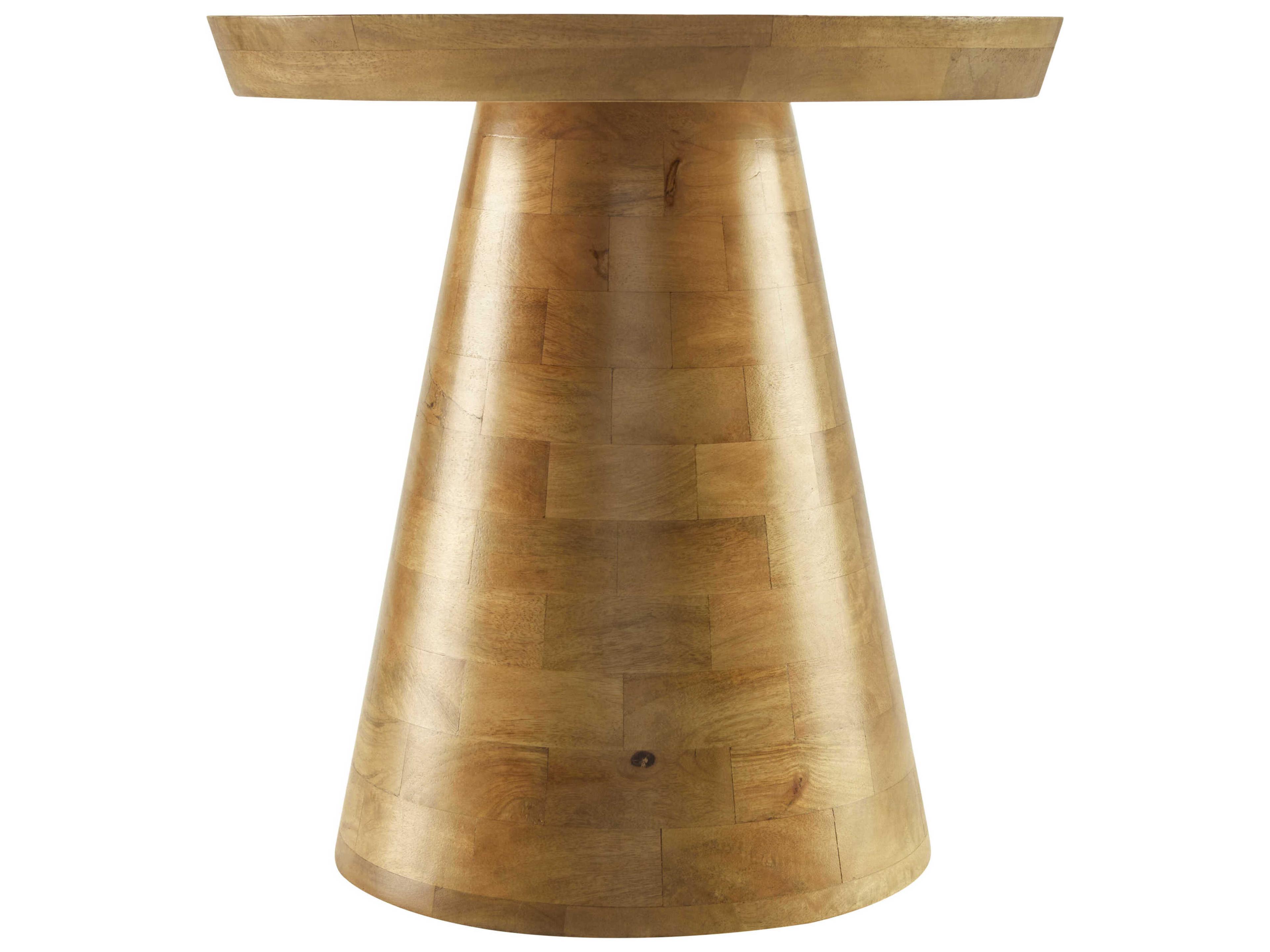 Surya Amira Round Wood Brown End Table