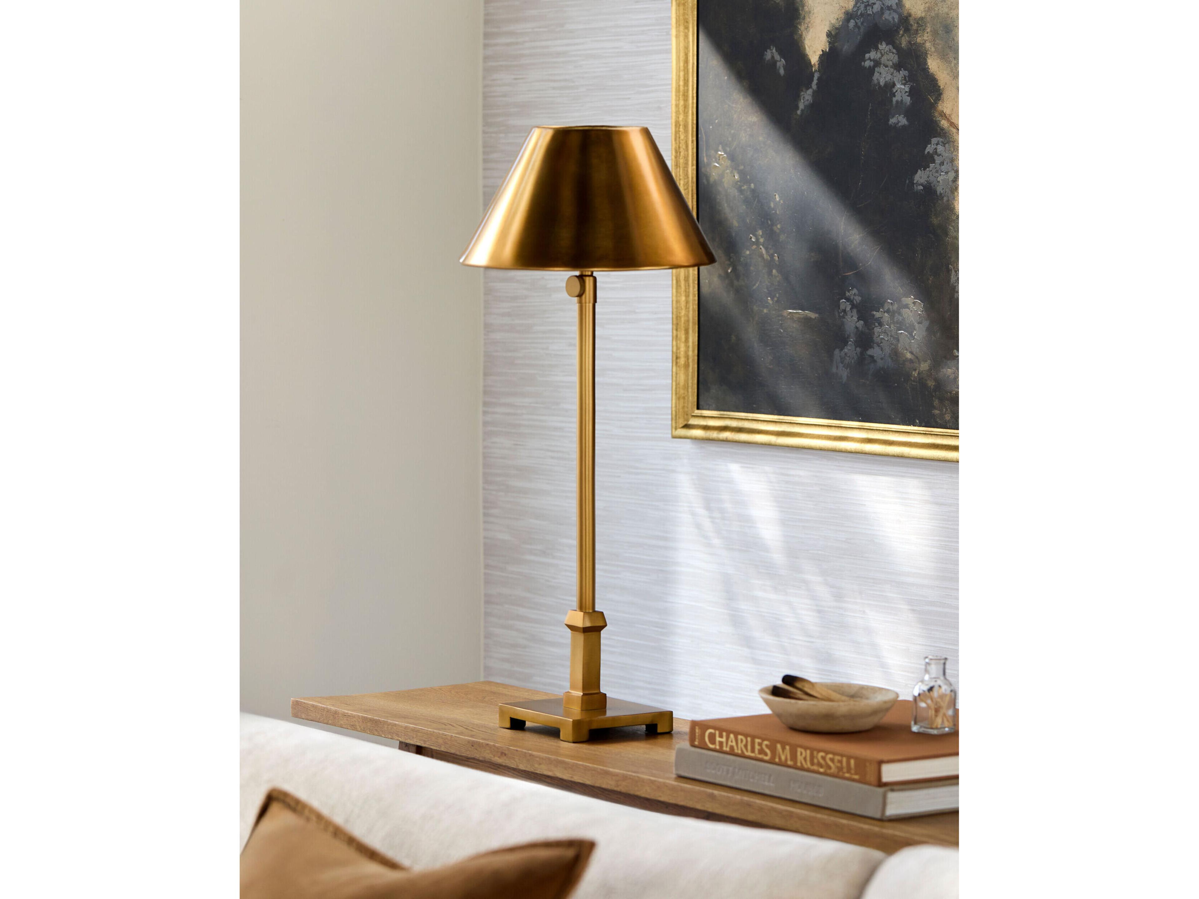 Surya Andenes Gold Metal Buffet Lamp Set of 2