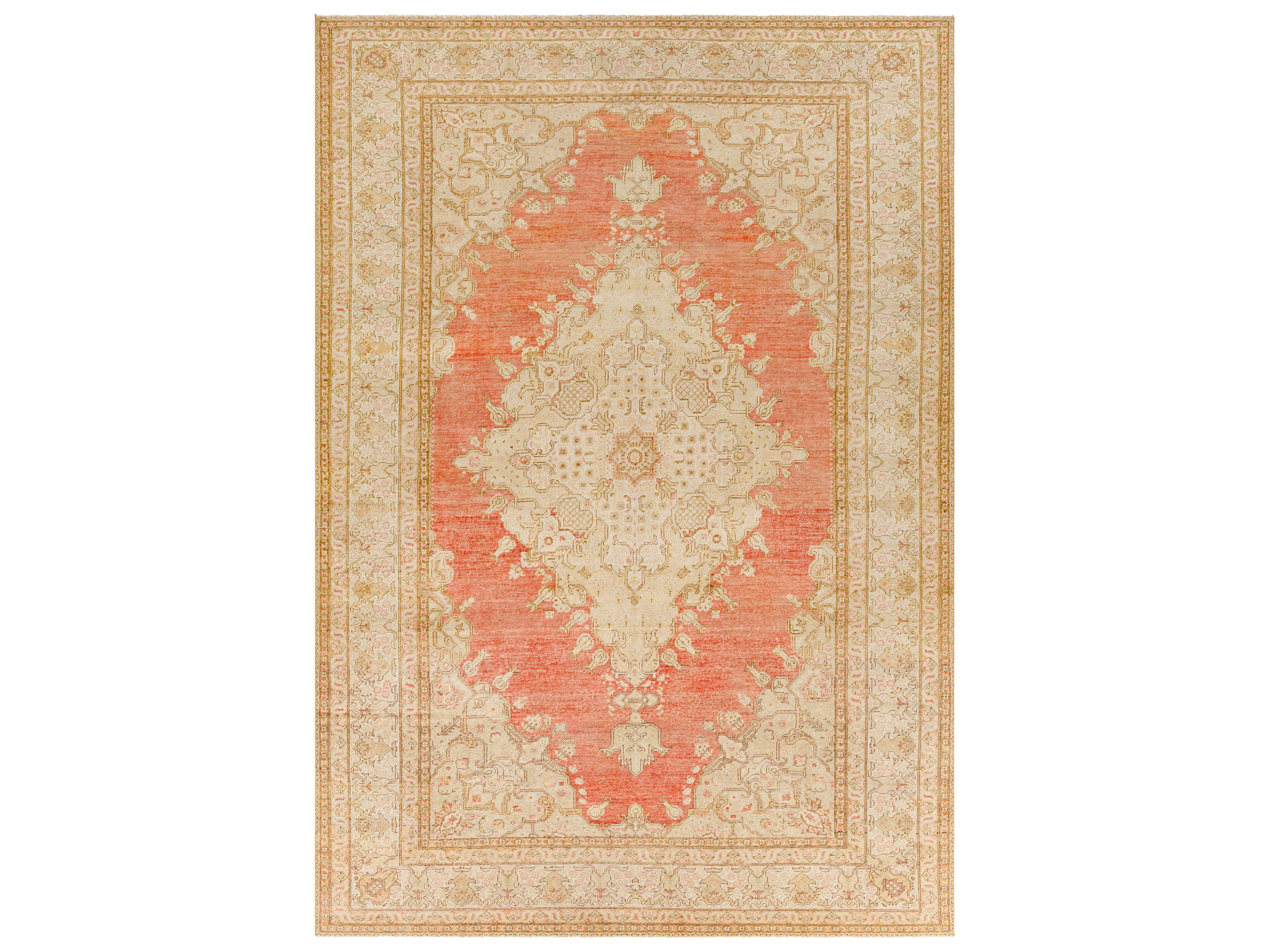 Antique One Of A Kind Bordered Area Rug