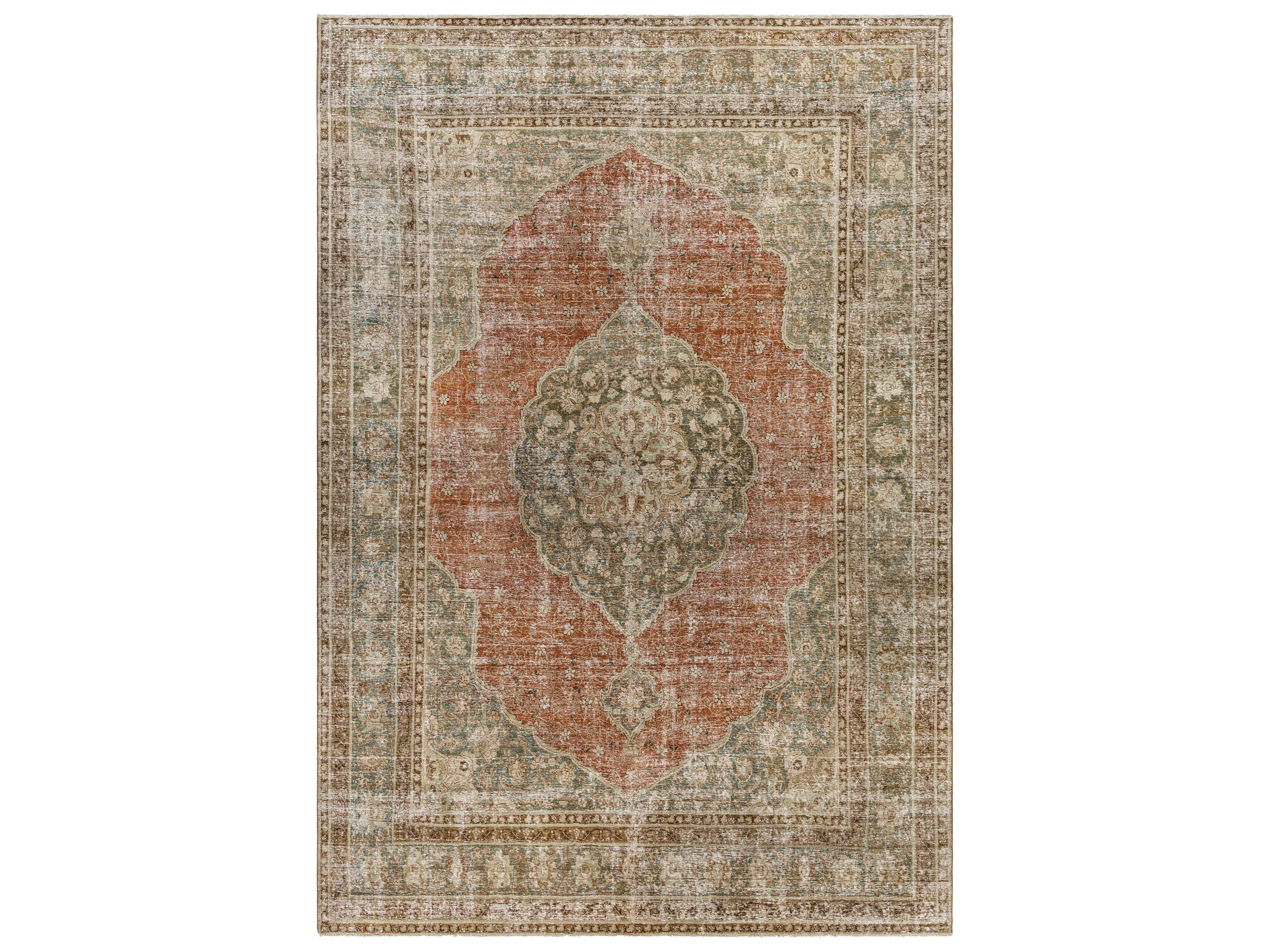 Antique One Of A Kind Bordered Area Rug