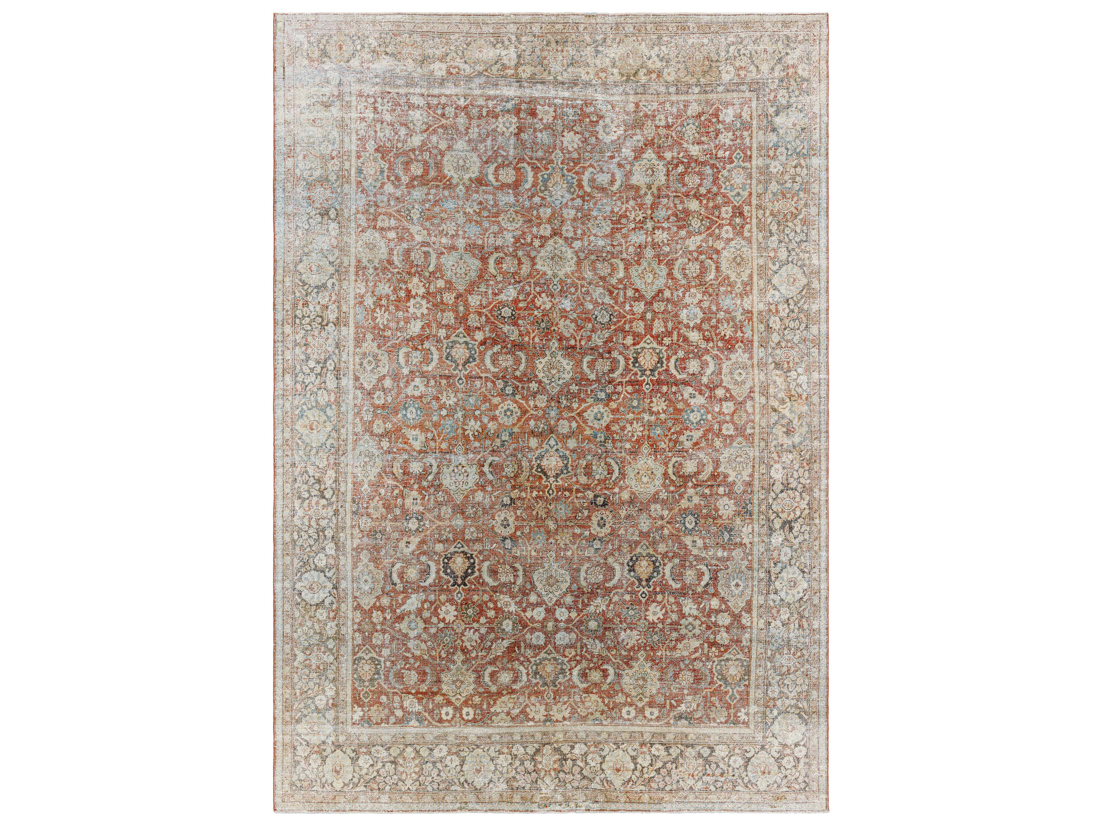 Antique One Of A Kind Bordered Area Rug