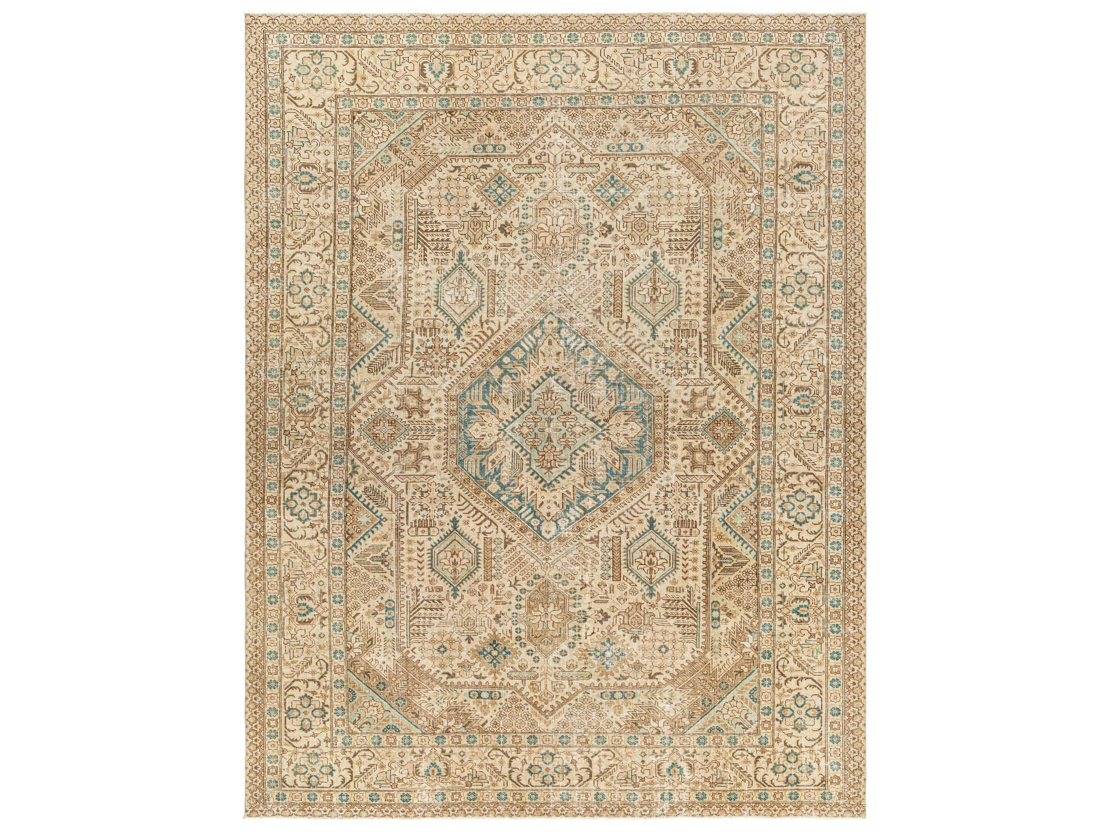 Antique One Of A Kind Bordered Area Rug