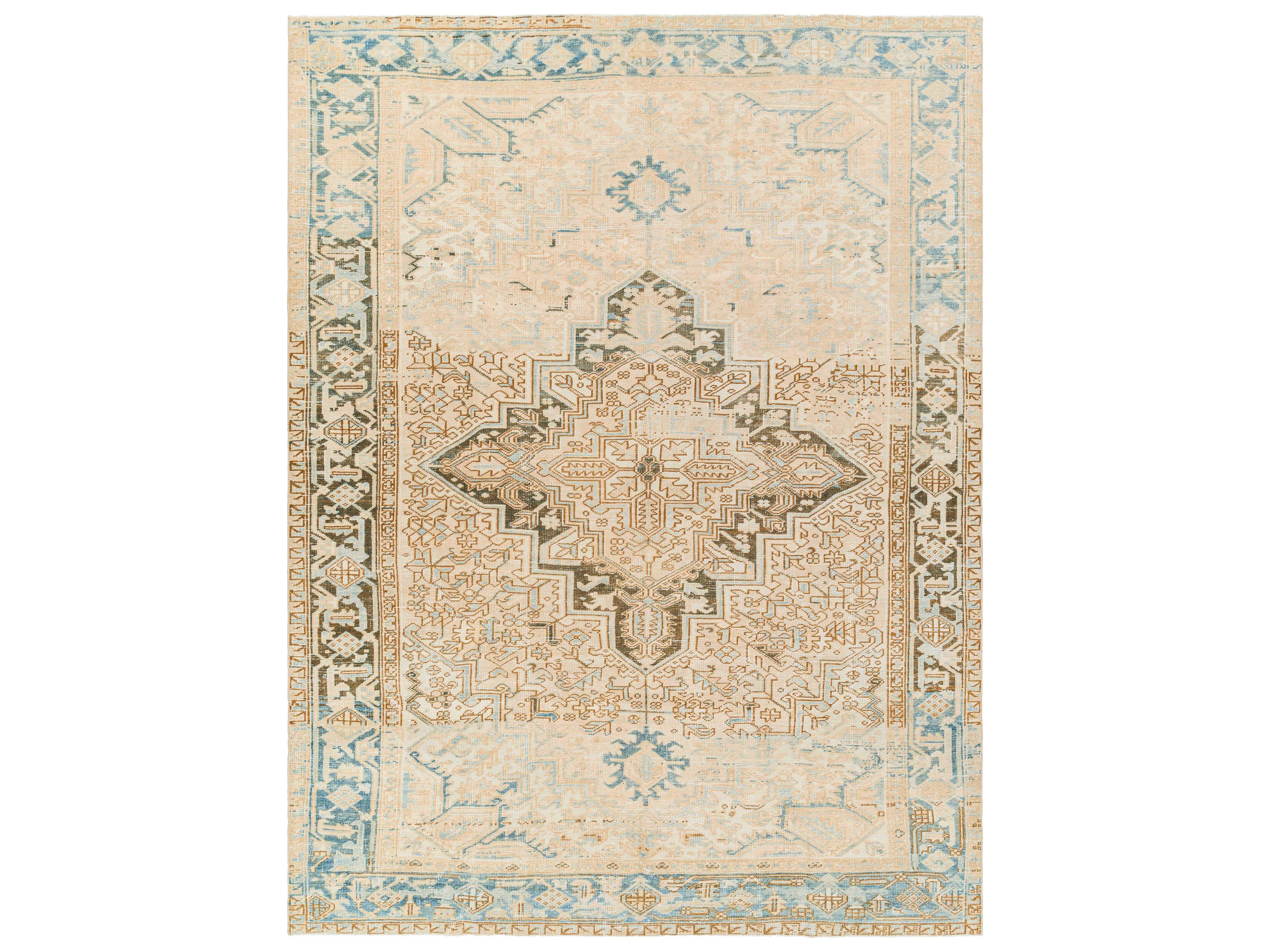 Antique One Of A Kind Bordered Area Rug