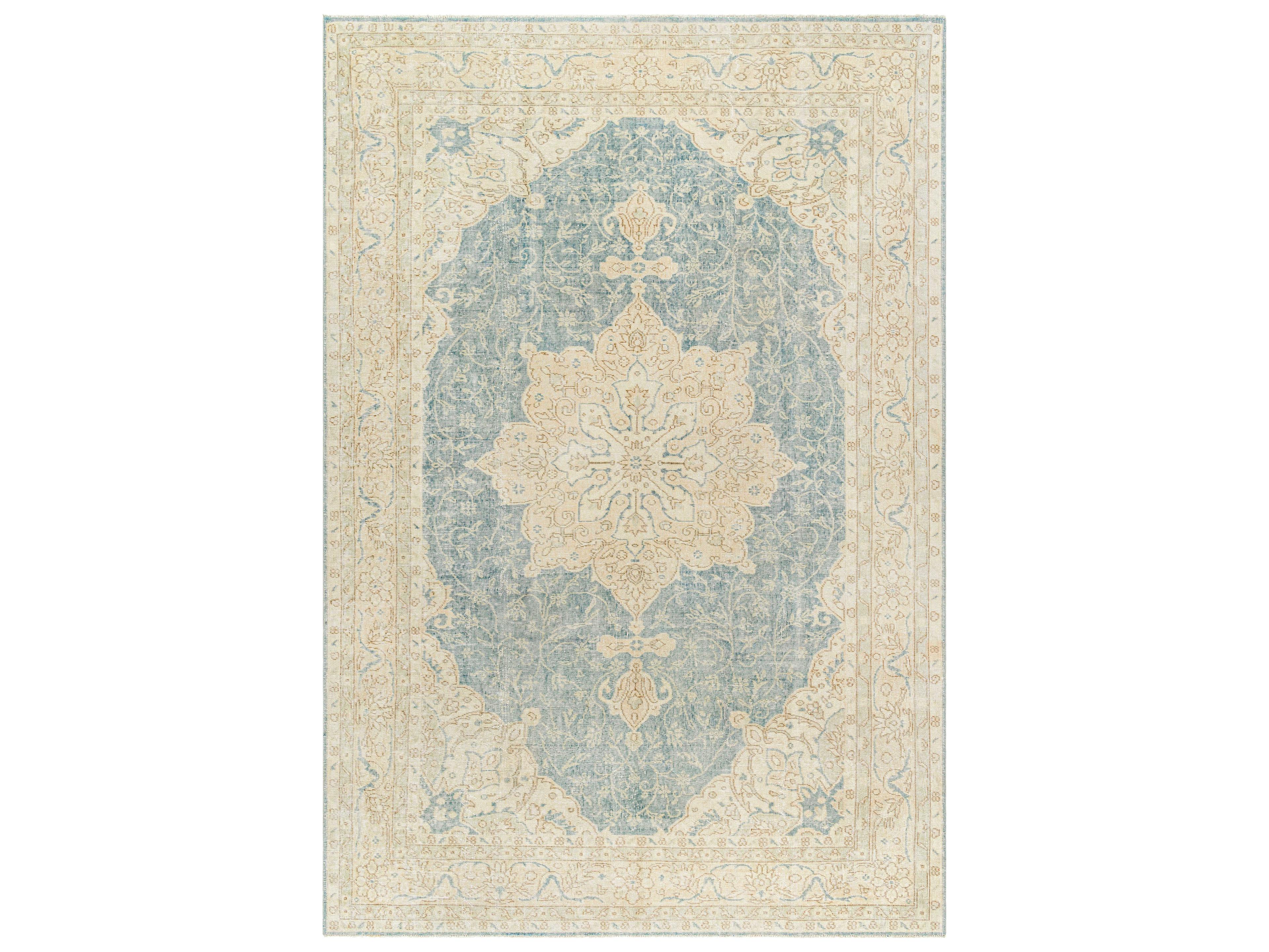 Antique One Of A Kind Bordered Area Rug